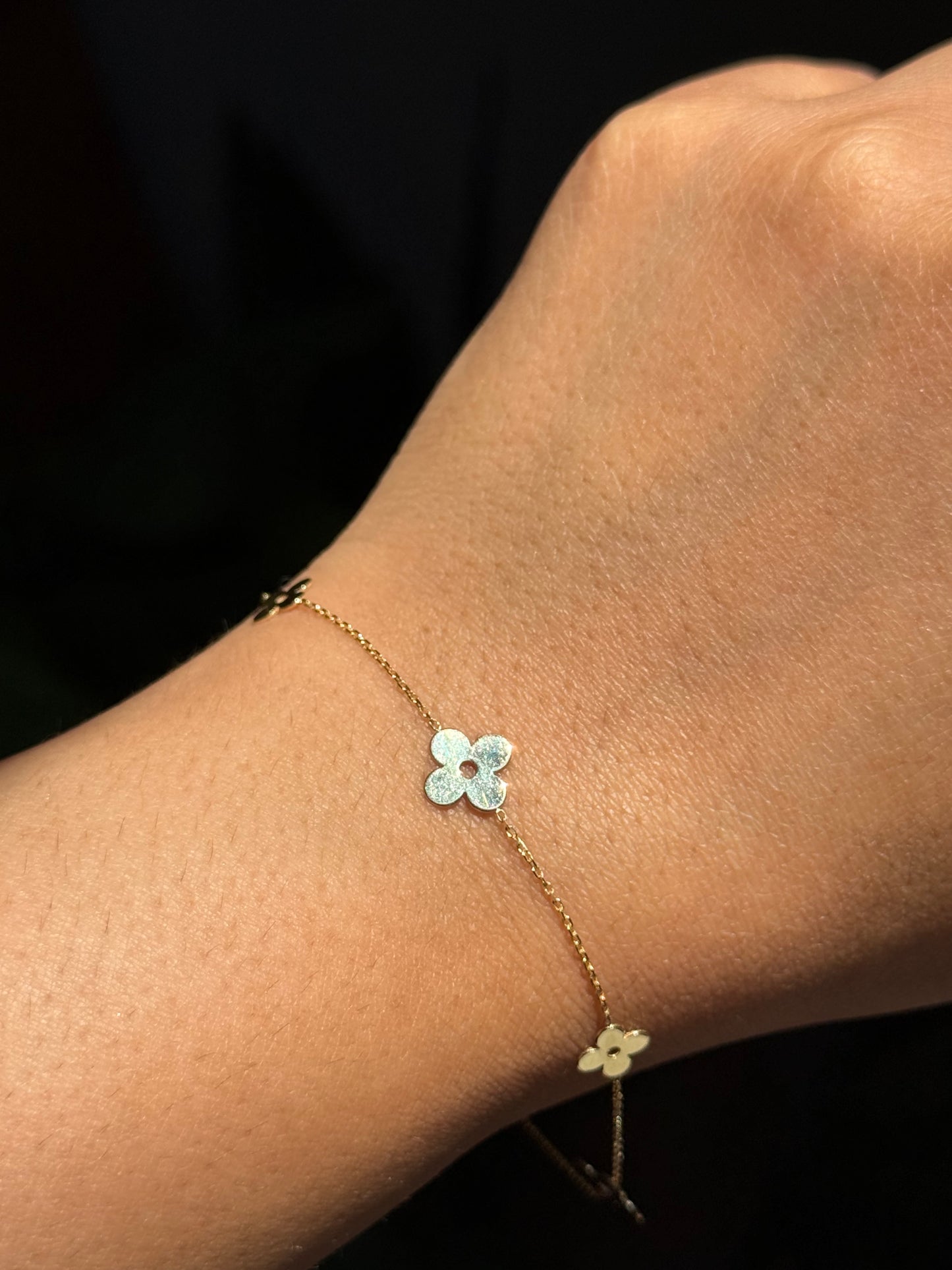 14k clover bracelet