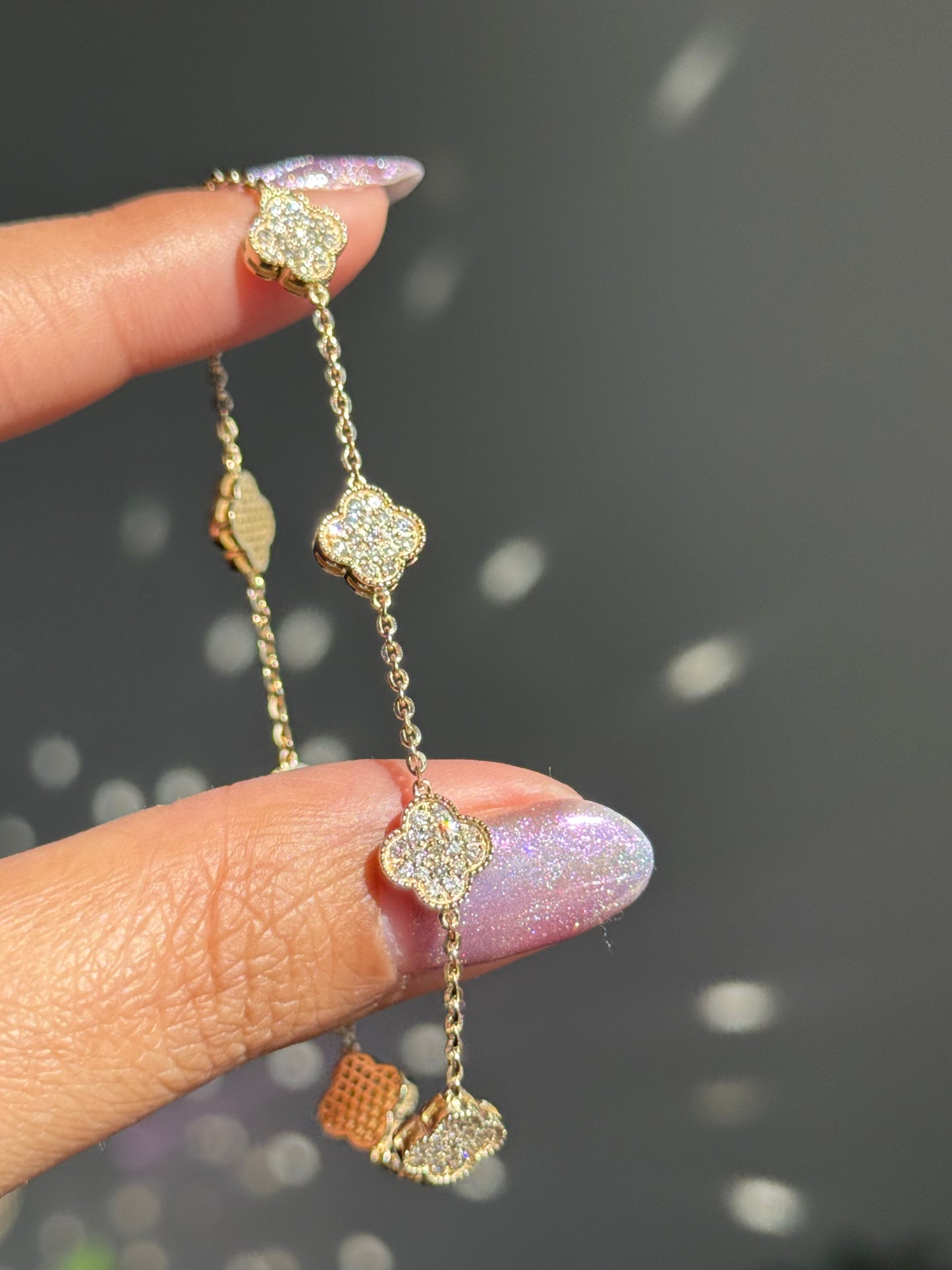 14k Diamond clover Bracelet