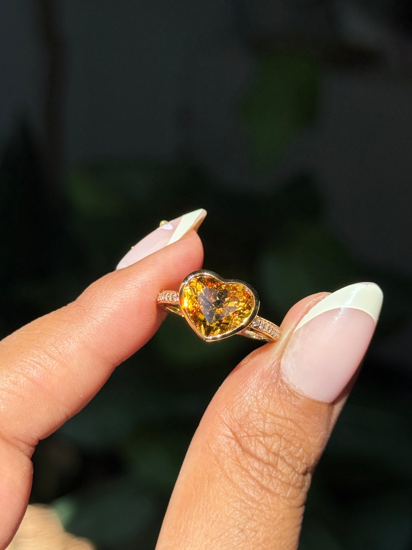 18k Citrine Heart Ring 🧡