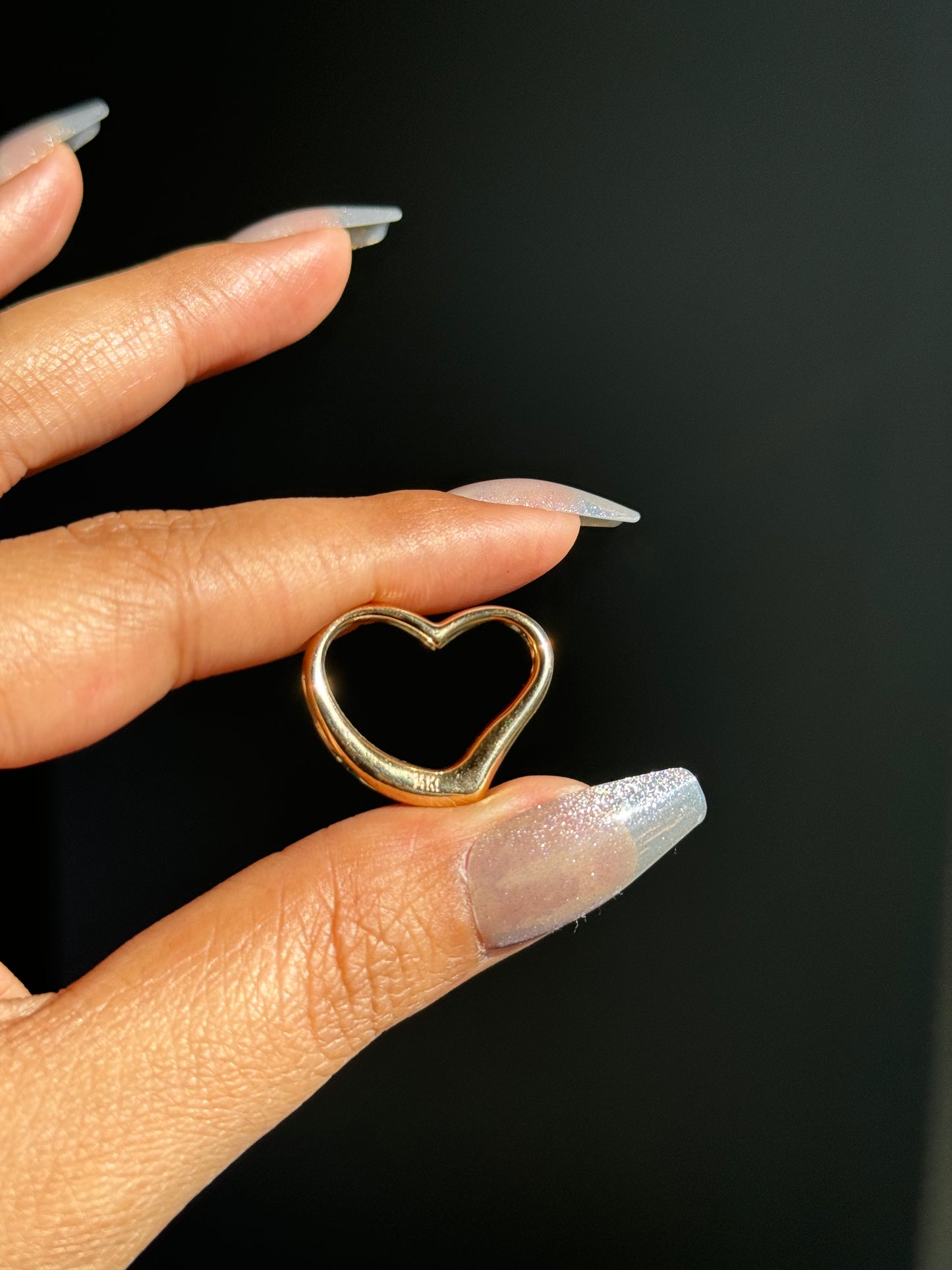 14k slider heart charm