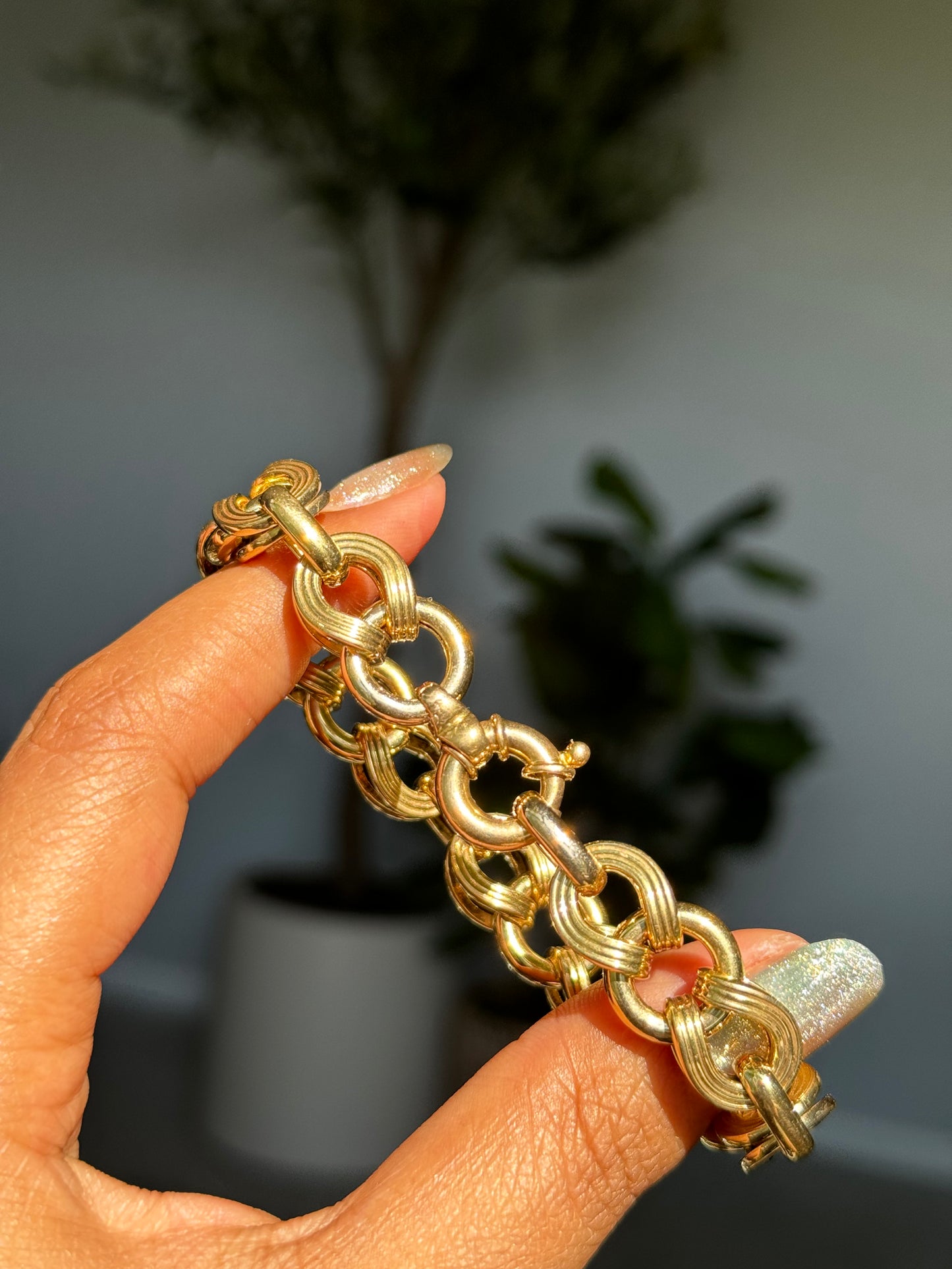 14k vintage Fancy link bracelet
