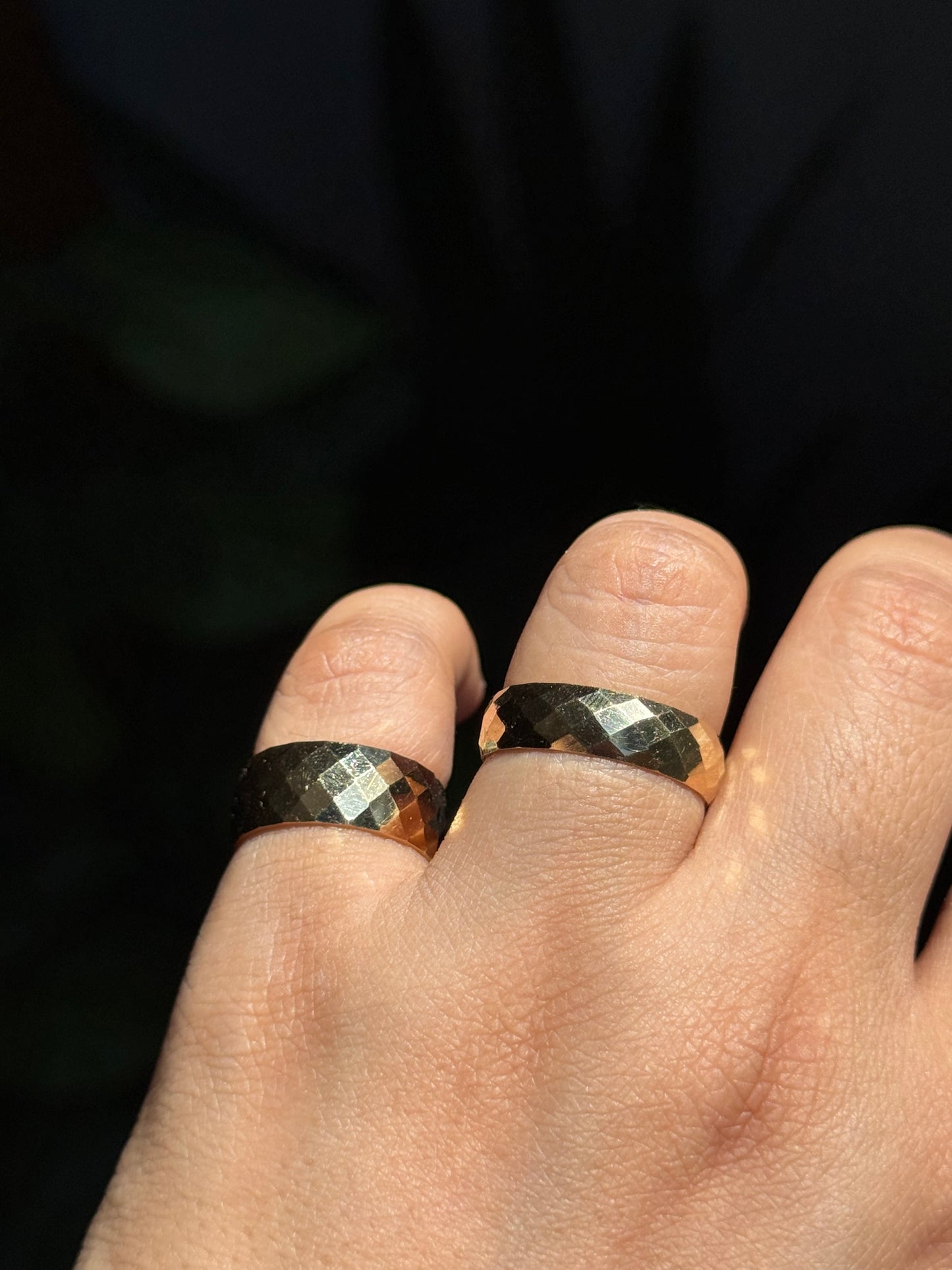 14k faceted Geometric band,