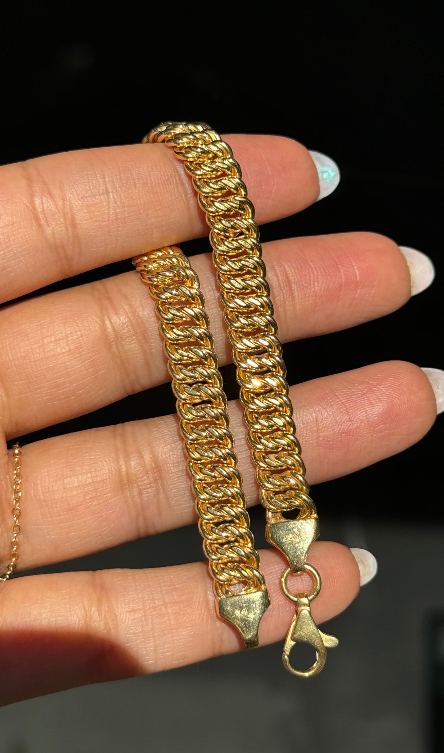 18k Italian Wavy Curb Bracelet By Milor