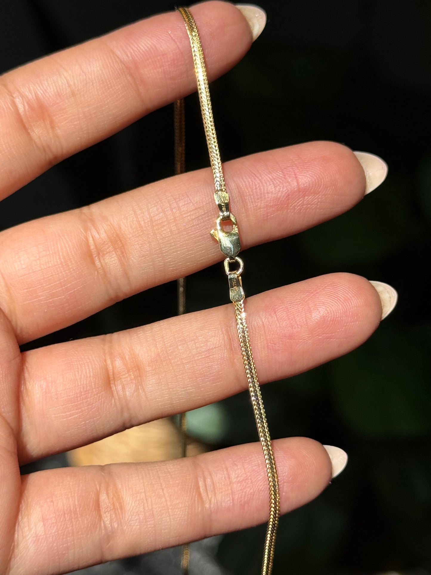 14k Italian Chevron V diamond necklace