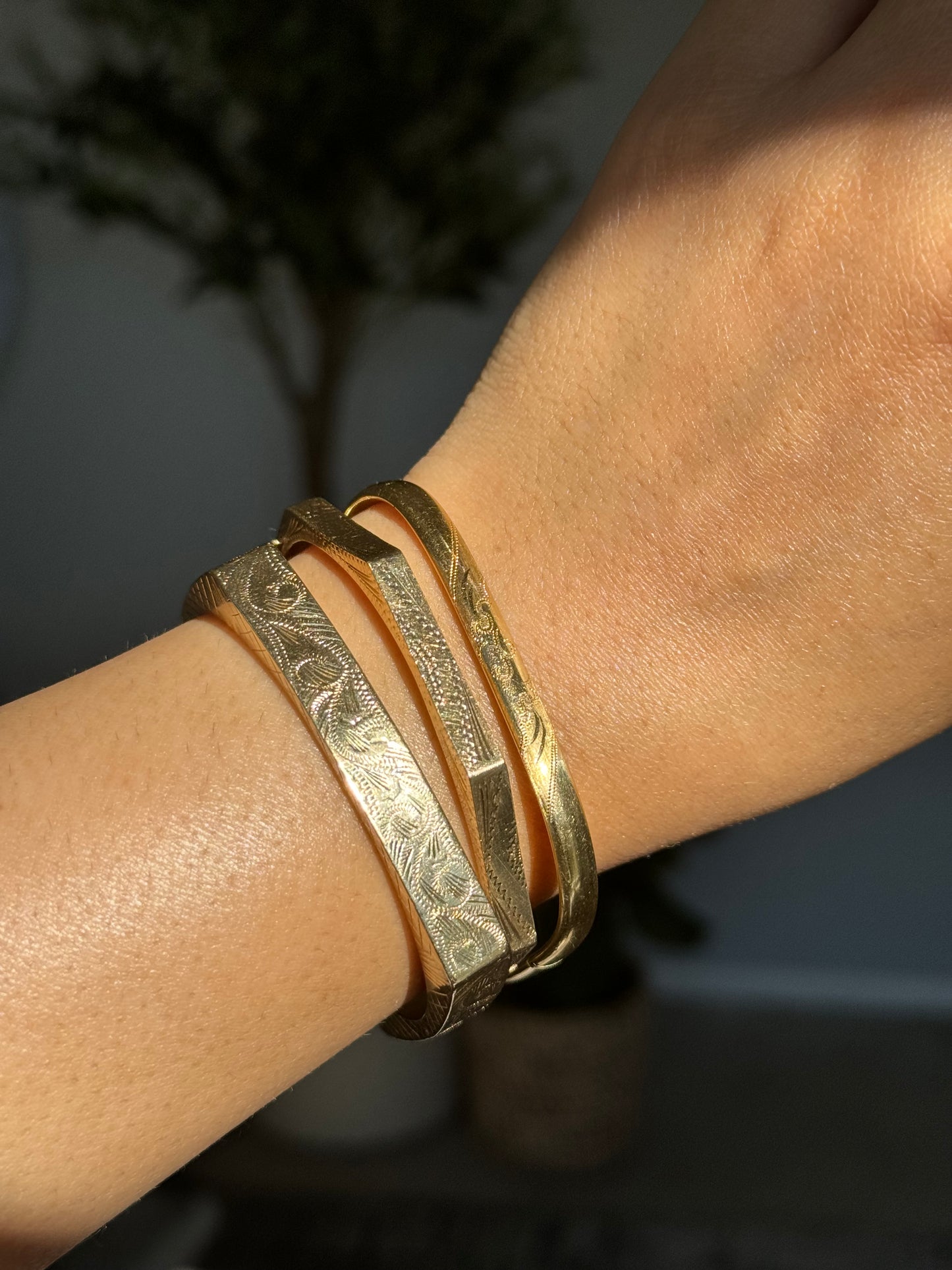 14k vintage hexagon bracelet
