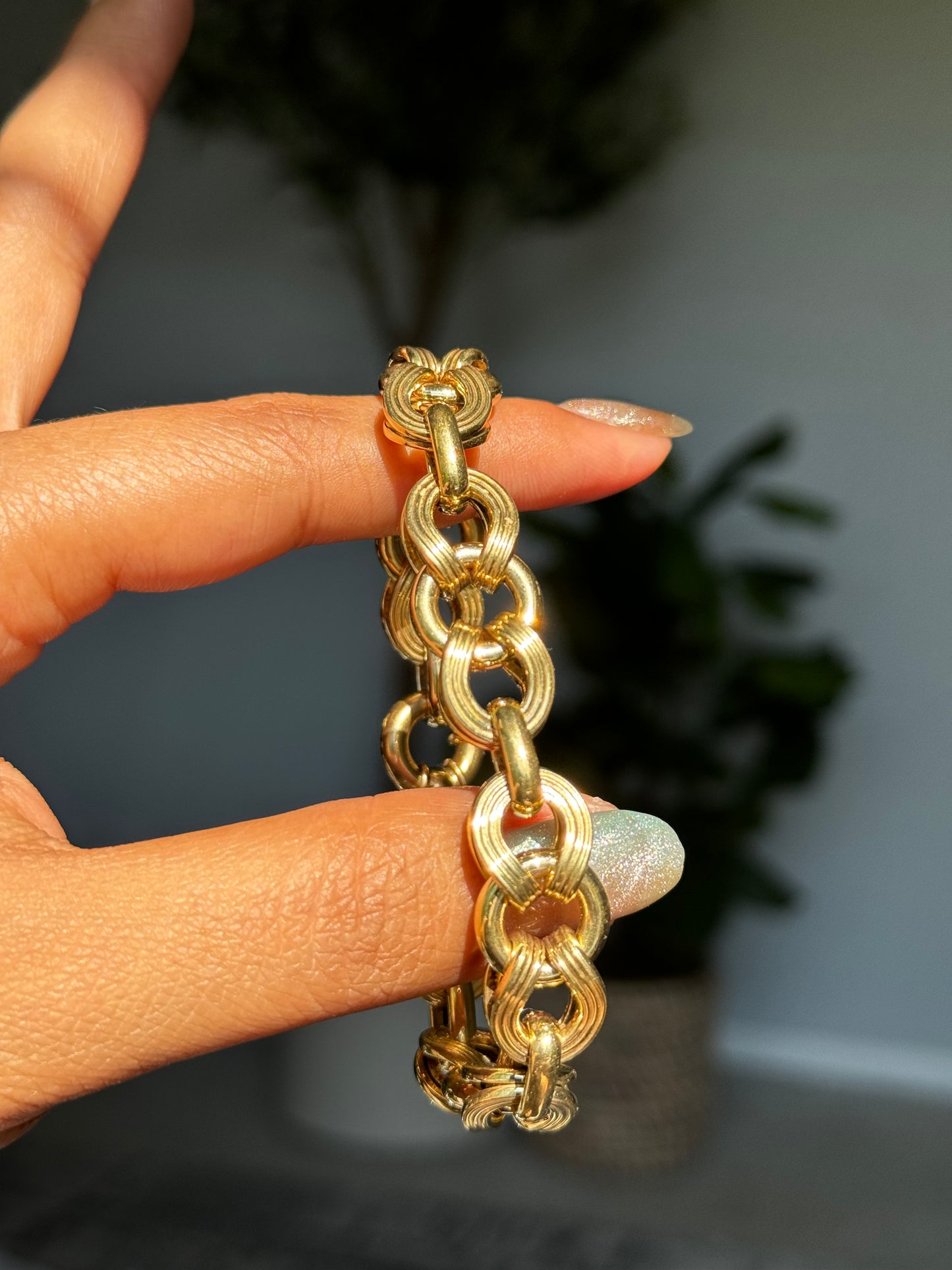 14k vintage Fancy link bracelet