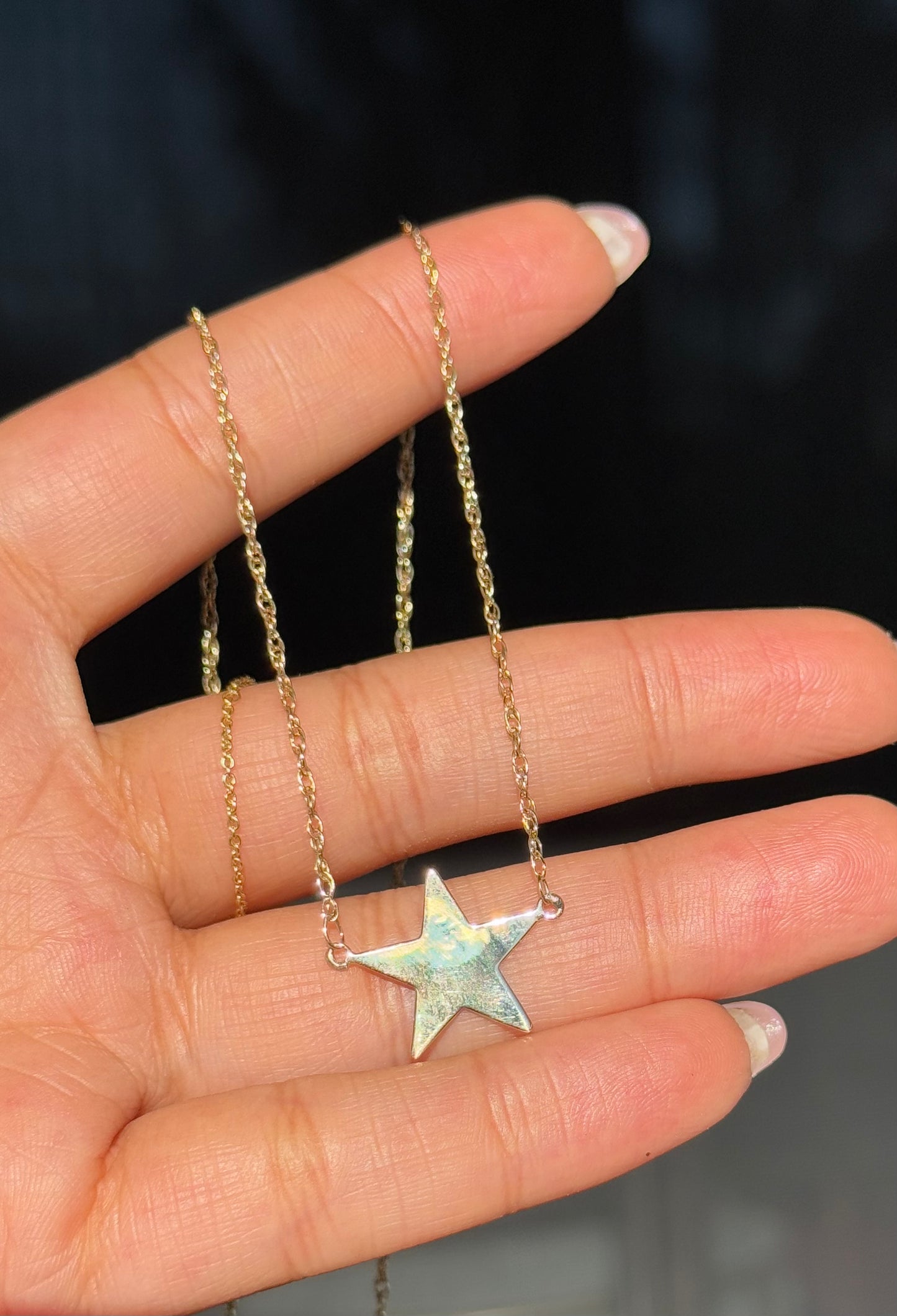 14k Yellow gold Star necklace