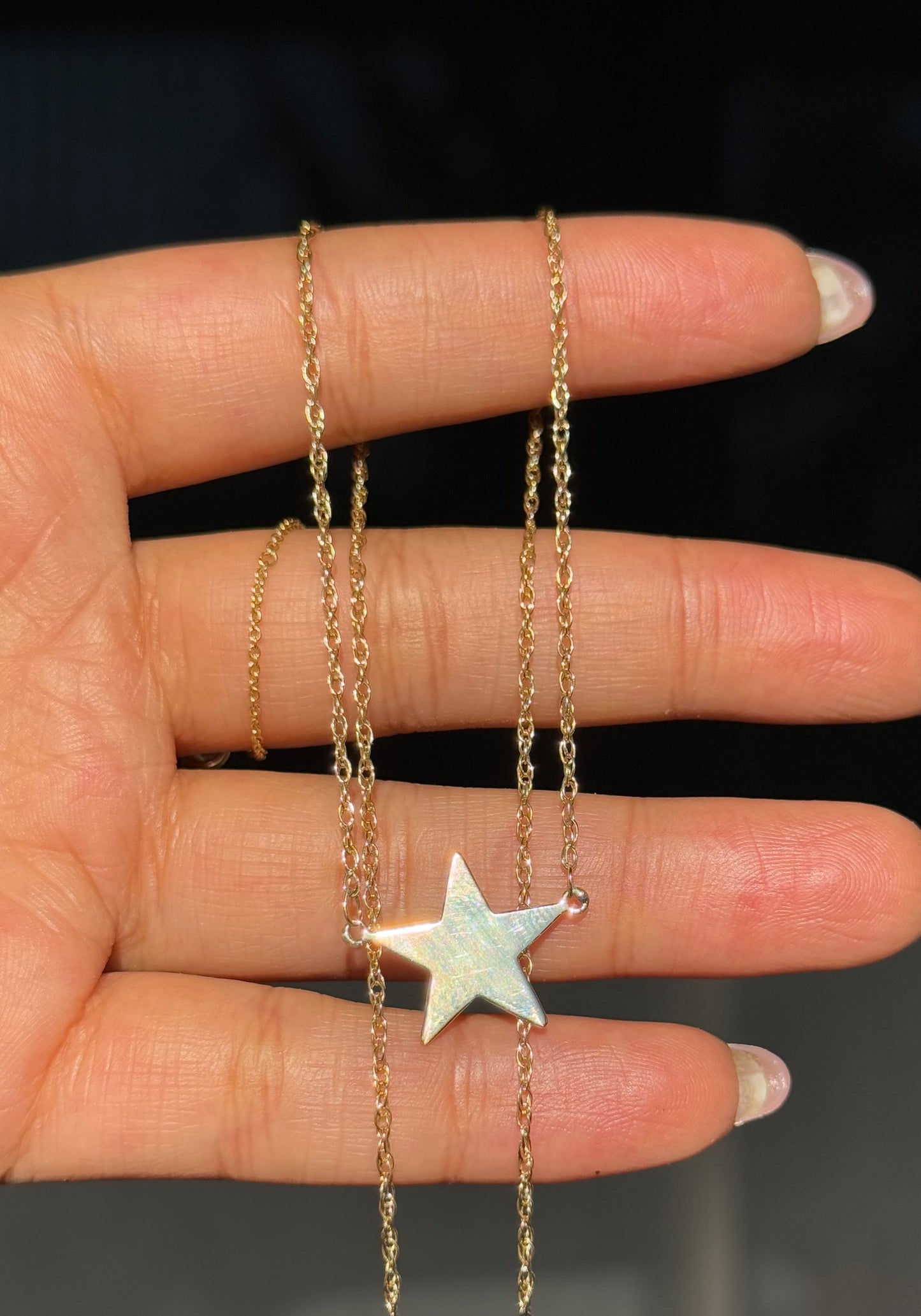 14k Yellow gold Star necklace