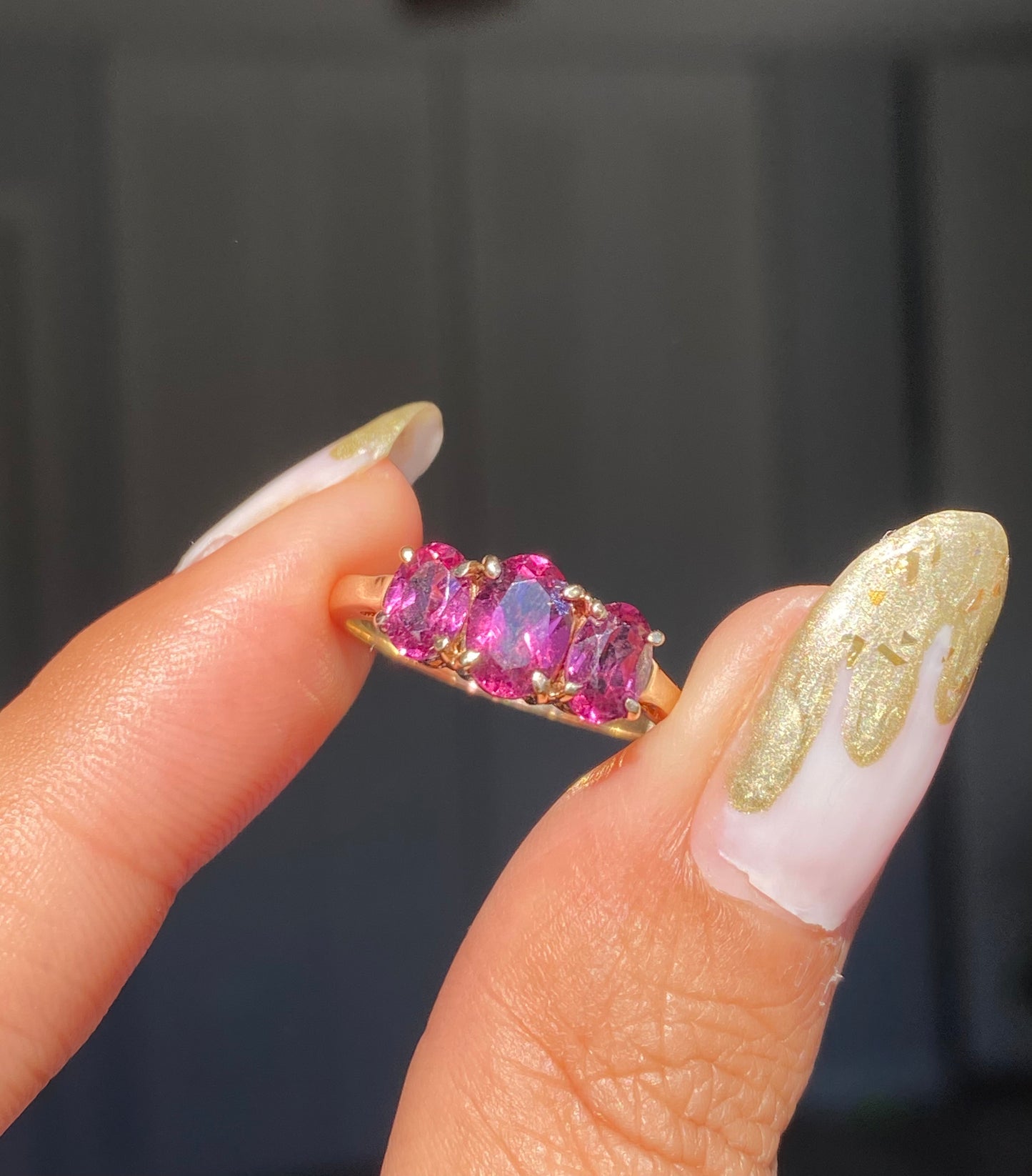 10kt pink tourmaline ring