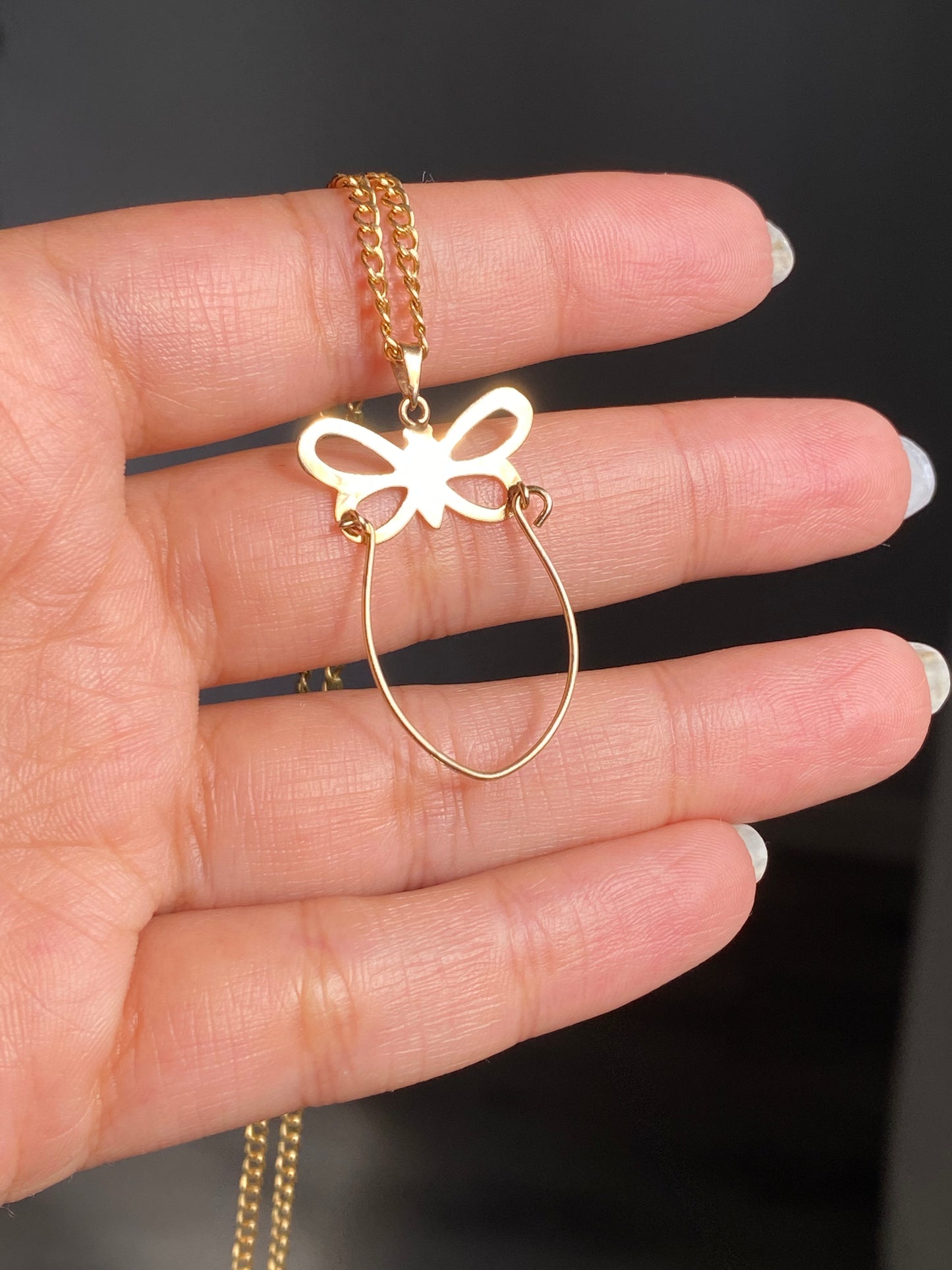 14k butterfly charm holder