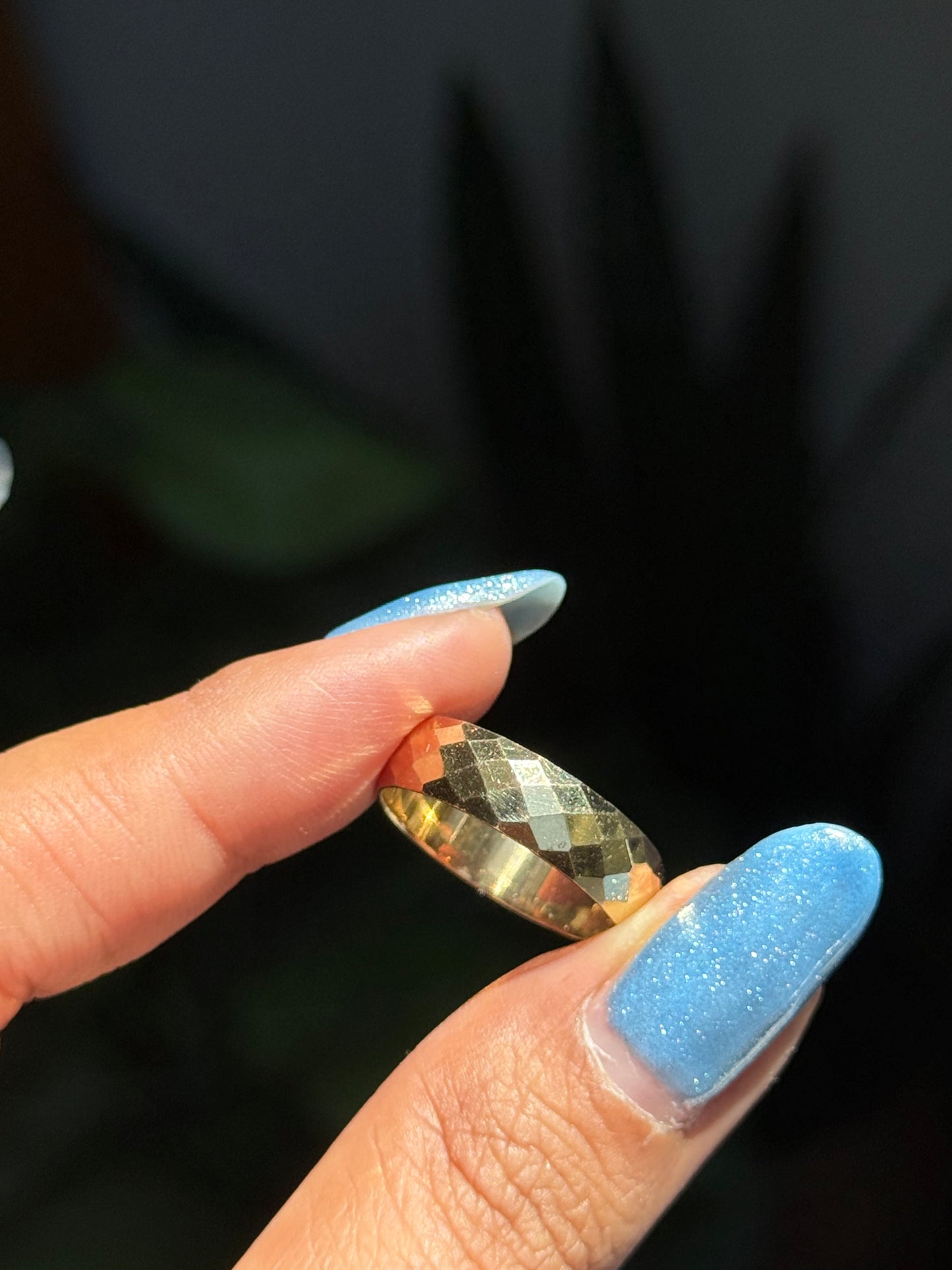 14k faceted Geometric band,