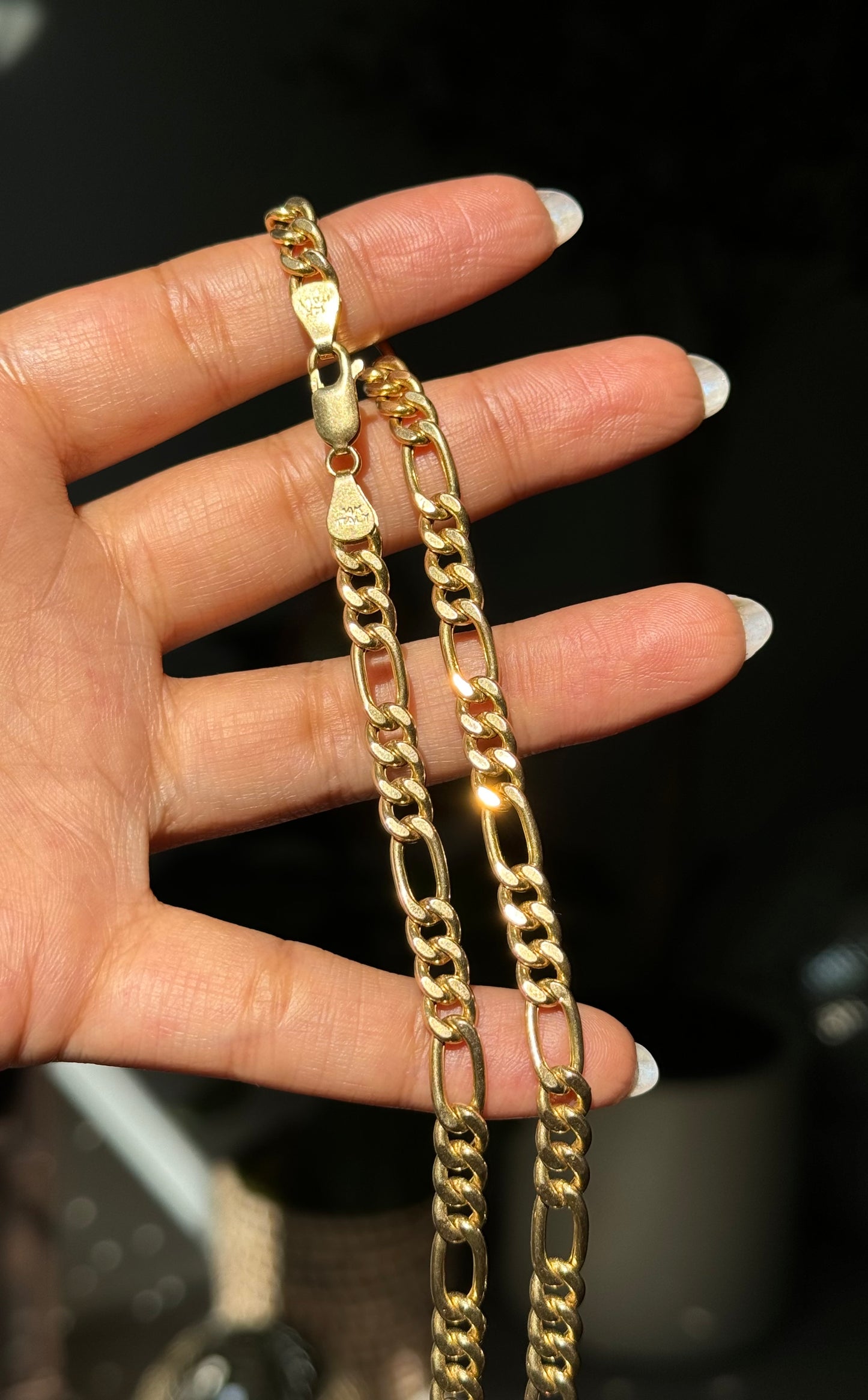 14k Italian Thick Classic Figaro Chain