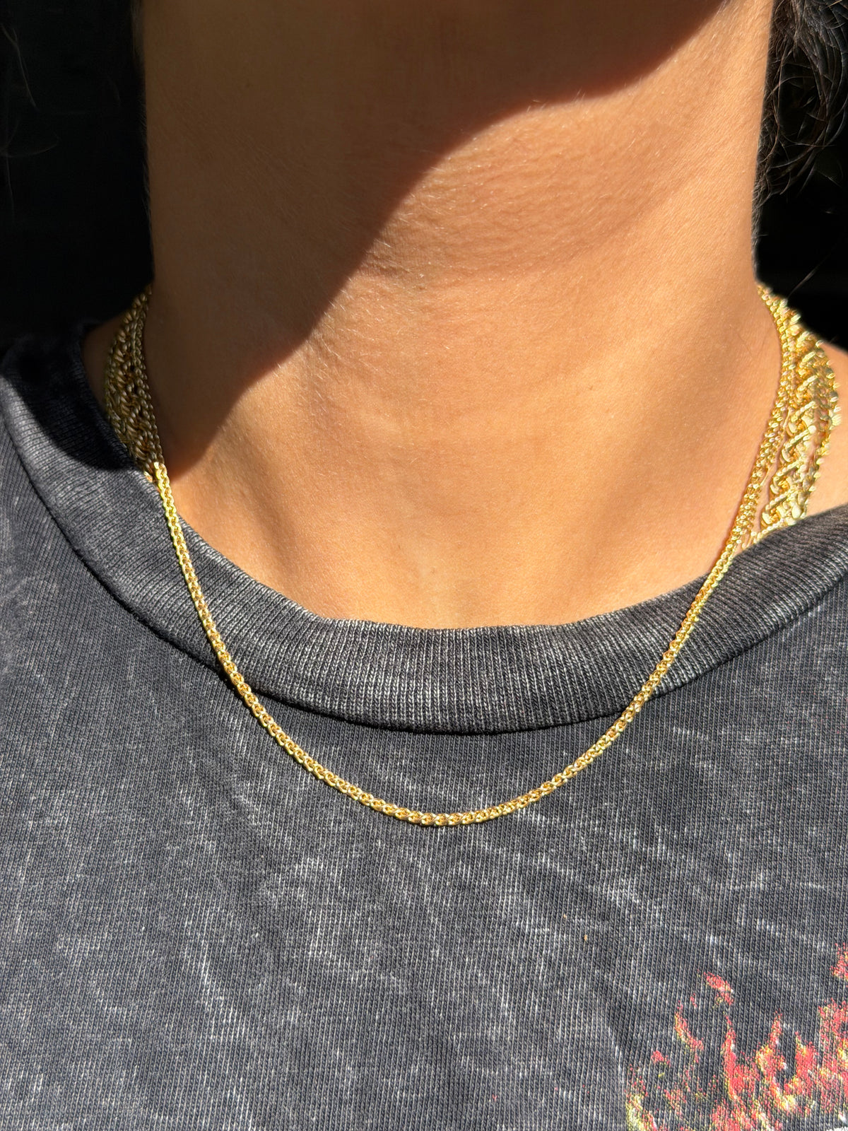 14k Italian wheat chain