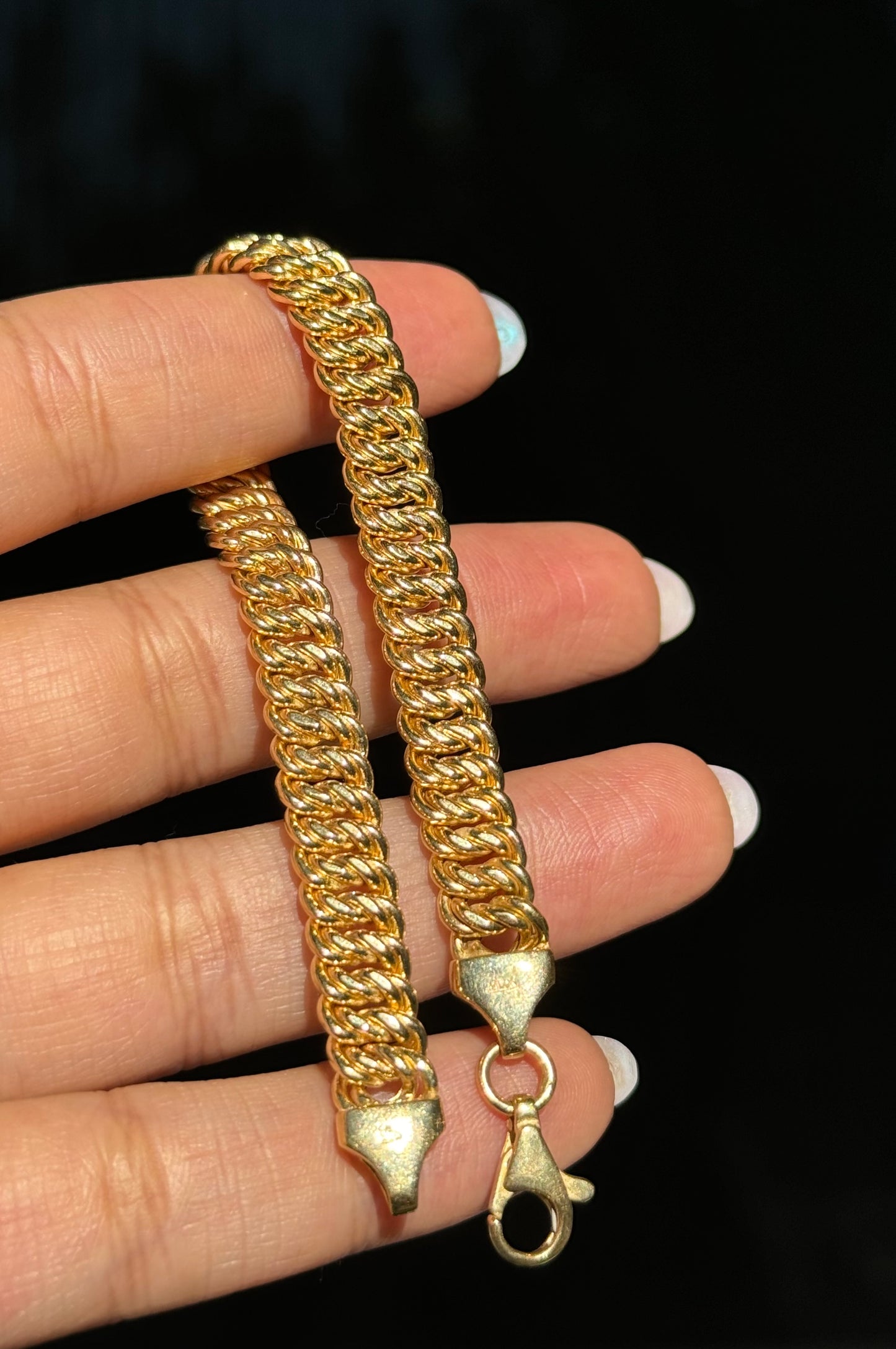 18k Italian Wavy Curb Bracelet By Milor
