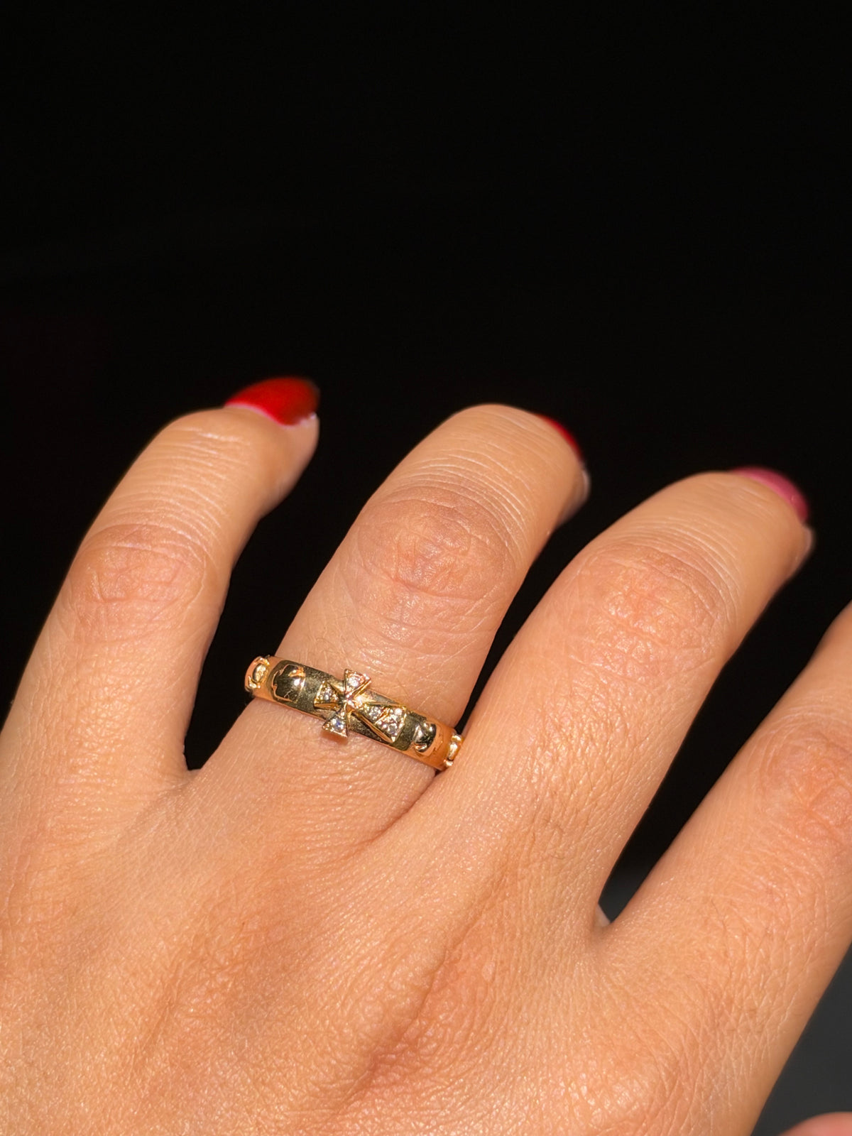 14k Diamond Rosary eternity Ring