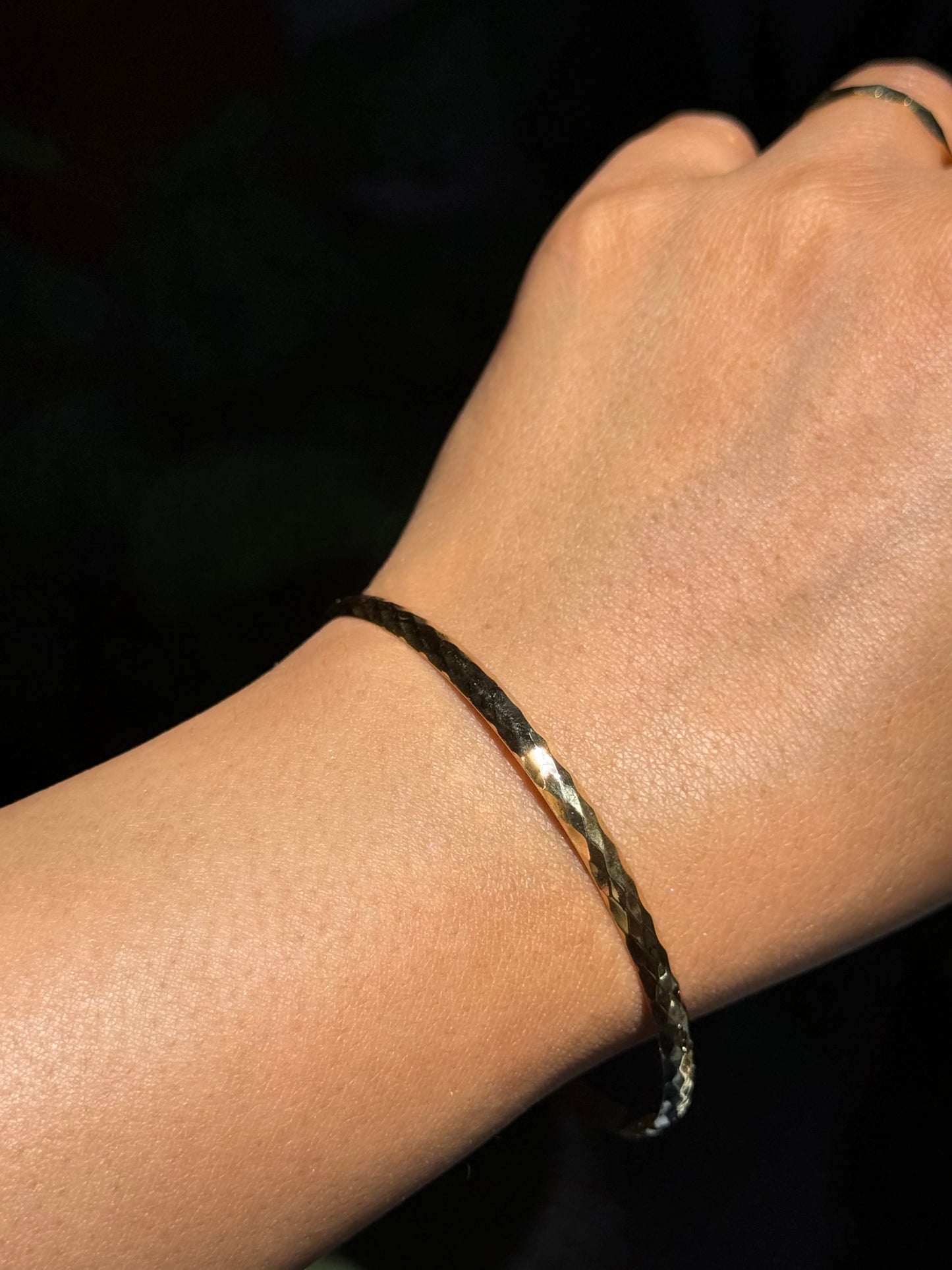 18k buttery Faceted Bangle