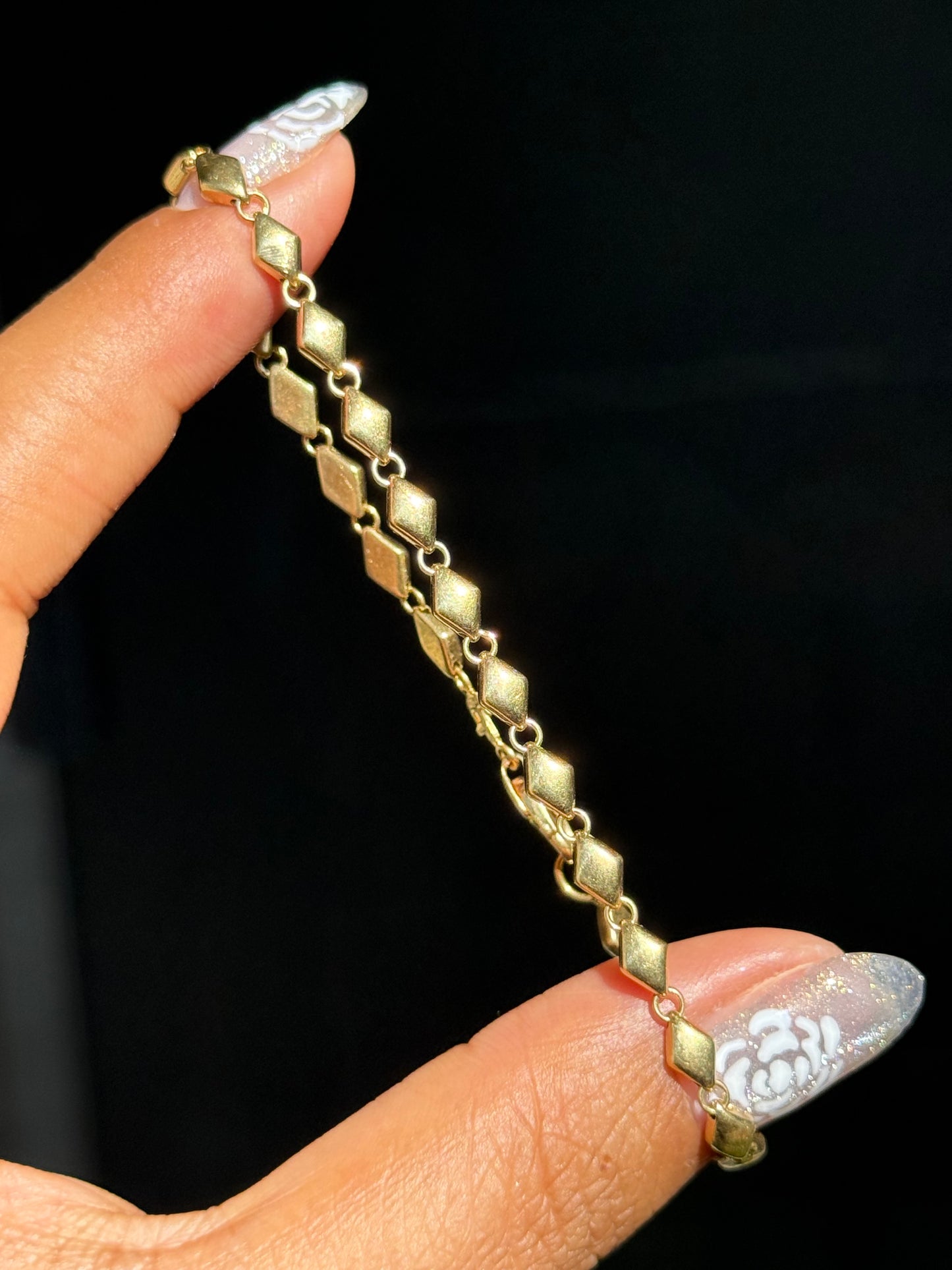 18k Italian geometric diamond shape bracelet