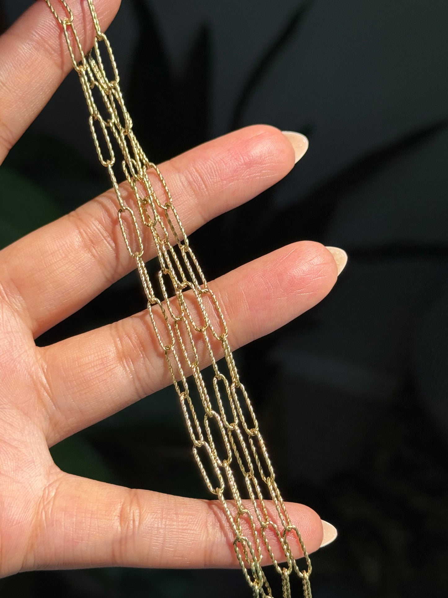 Vintage UnoAerre 14k twisted paper clip Chain