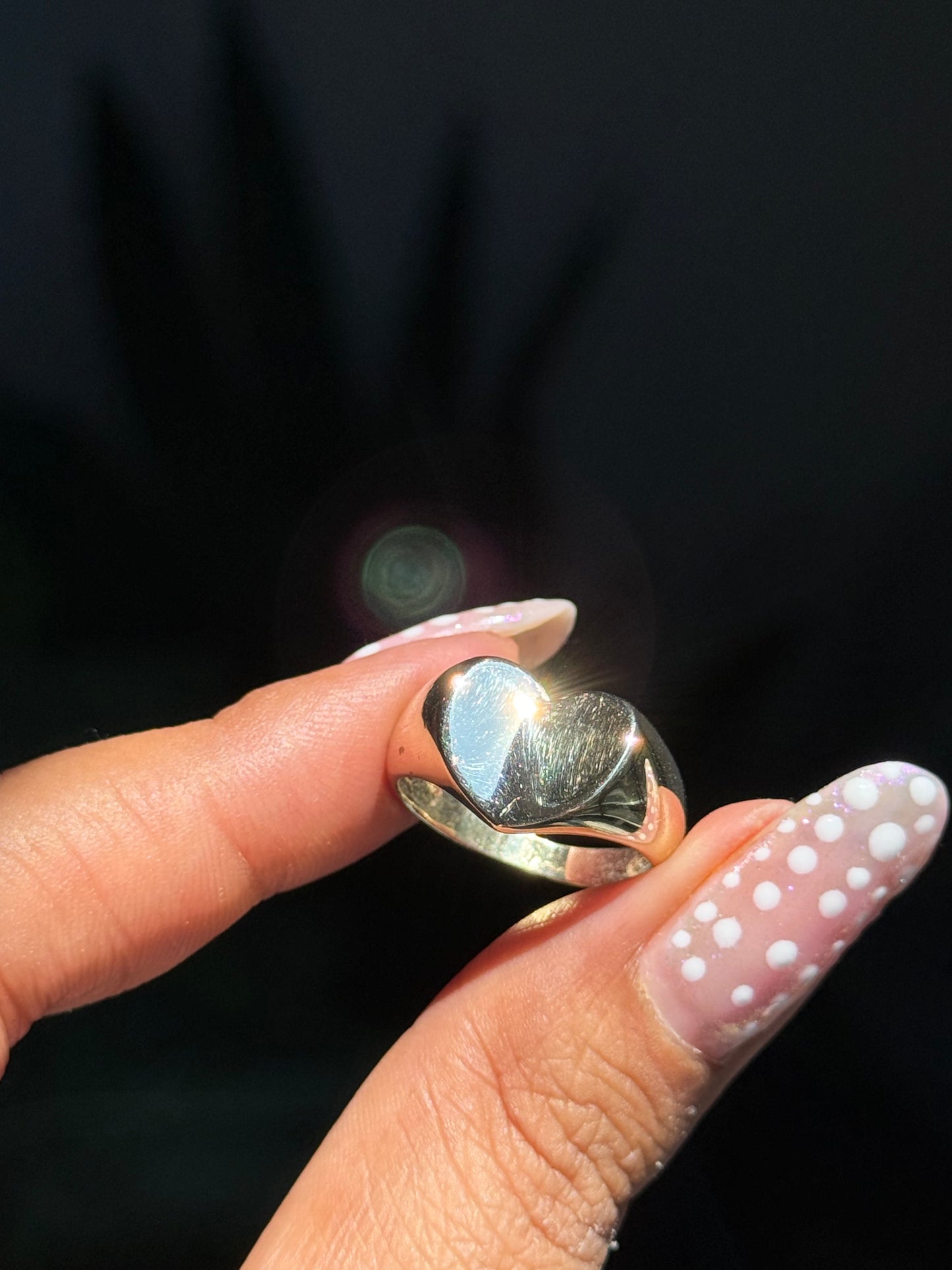 14k Heart Signet Ring