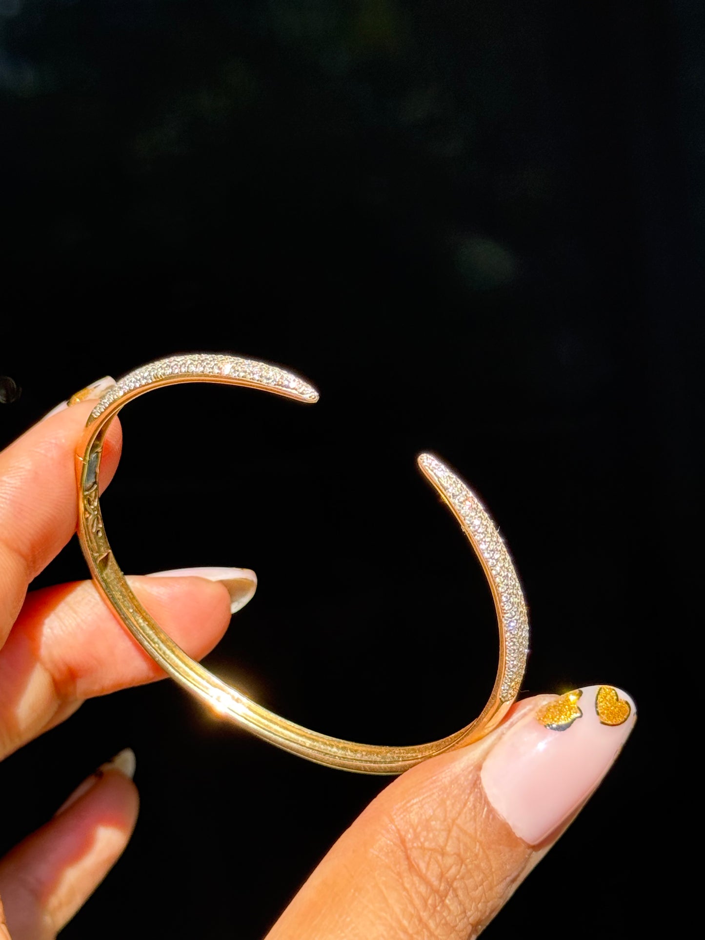 14k Diamond Claw cuff bracelet