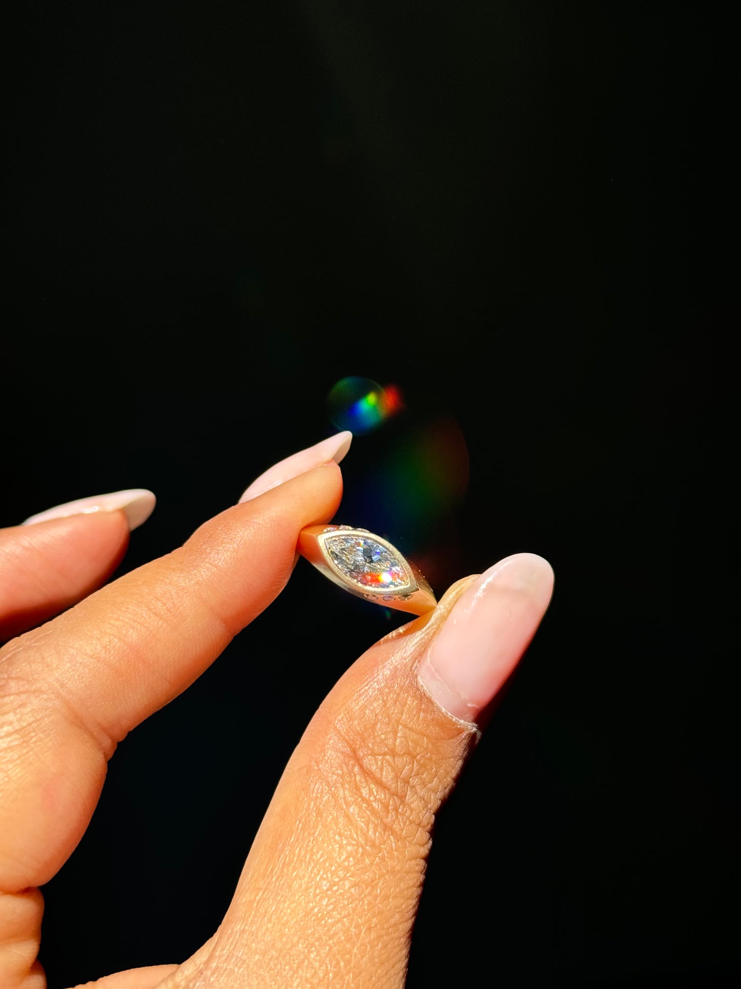 Horus 14k Marquise Diamond Ring