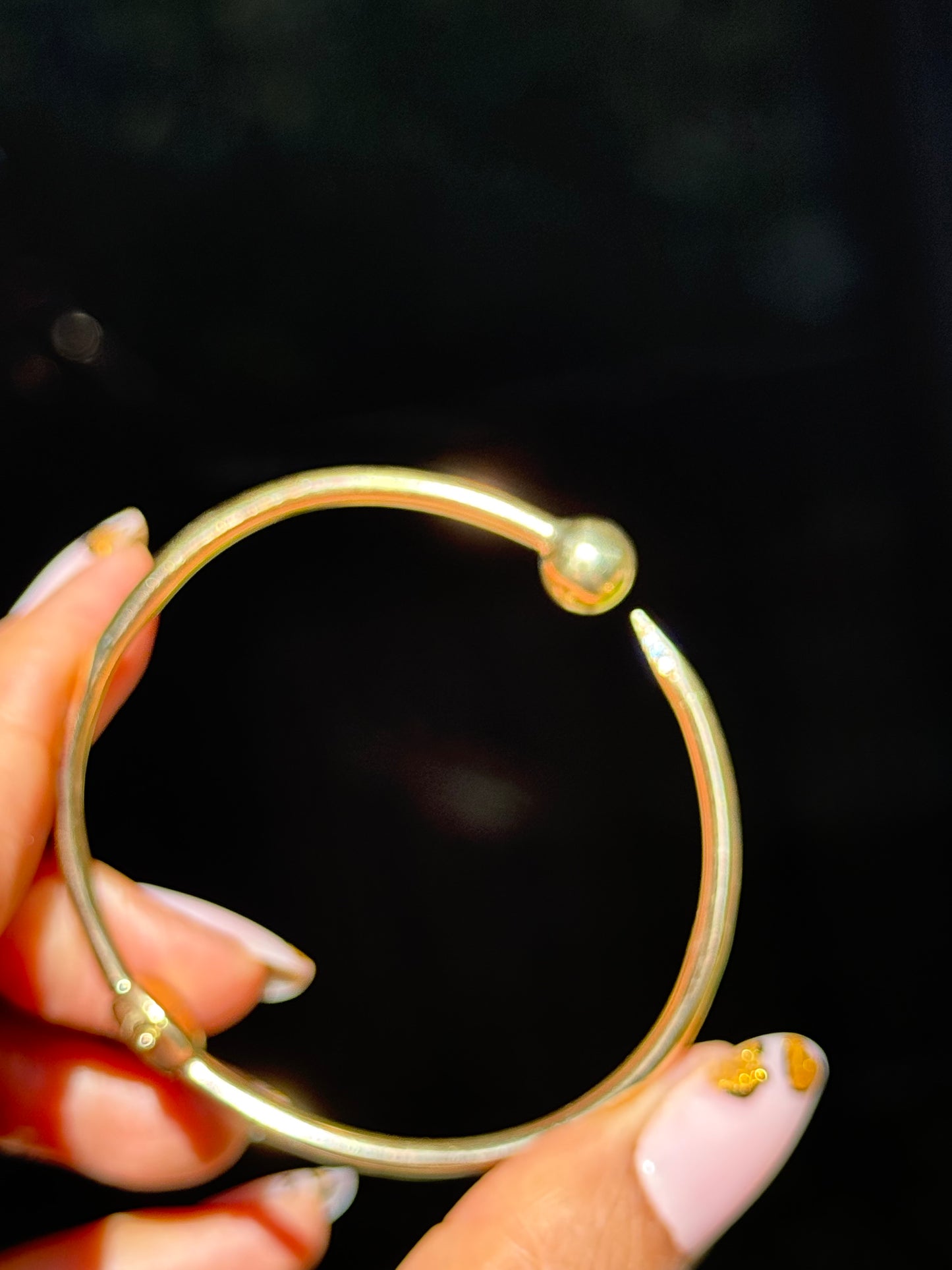 14k Diamond Nail cuff bracelet