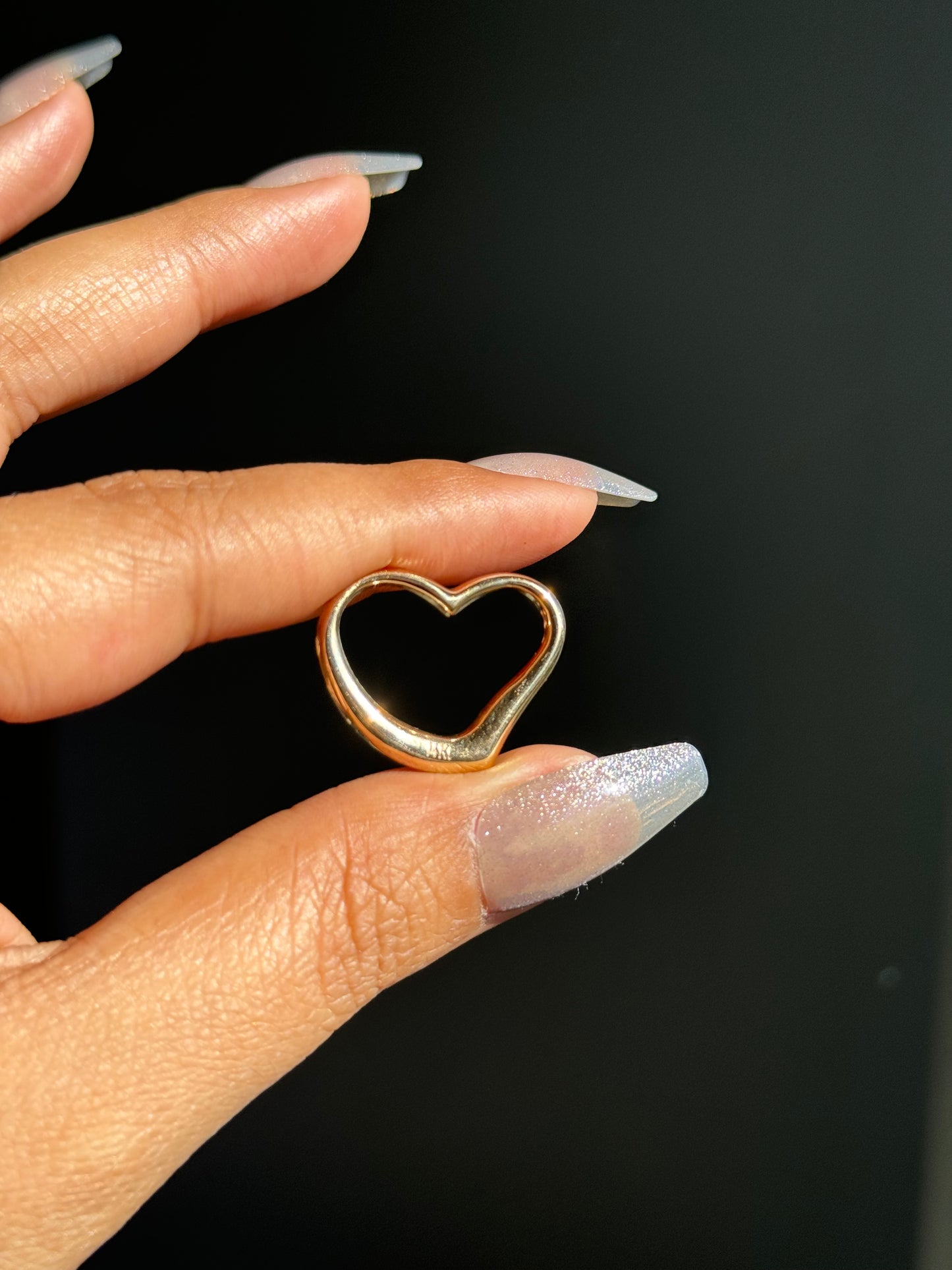 14k slider heart charm