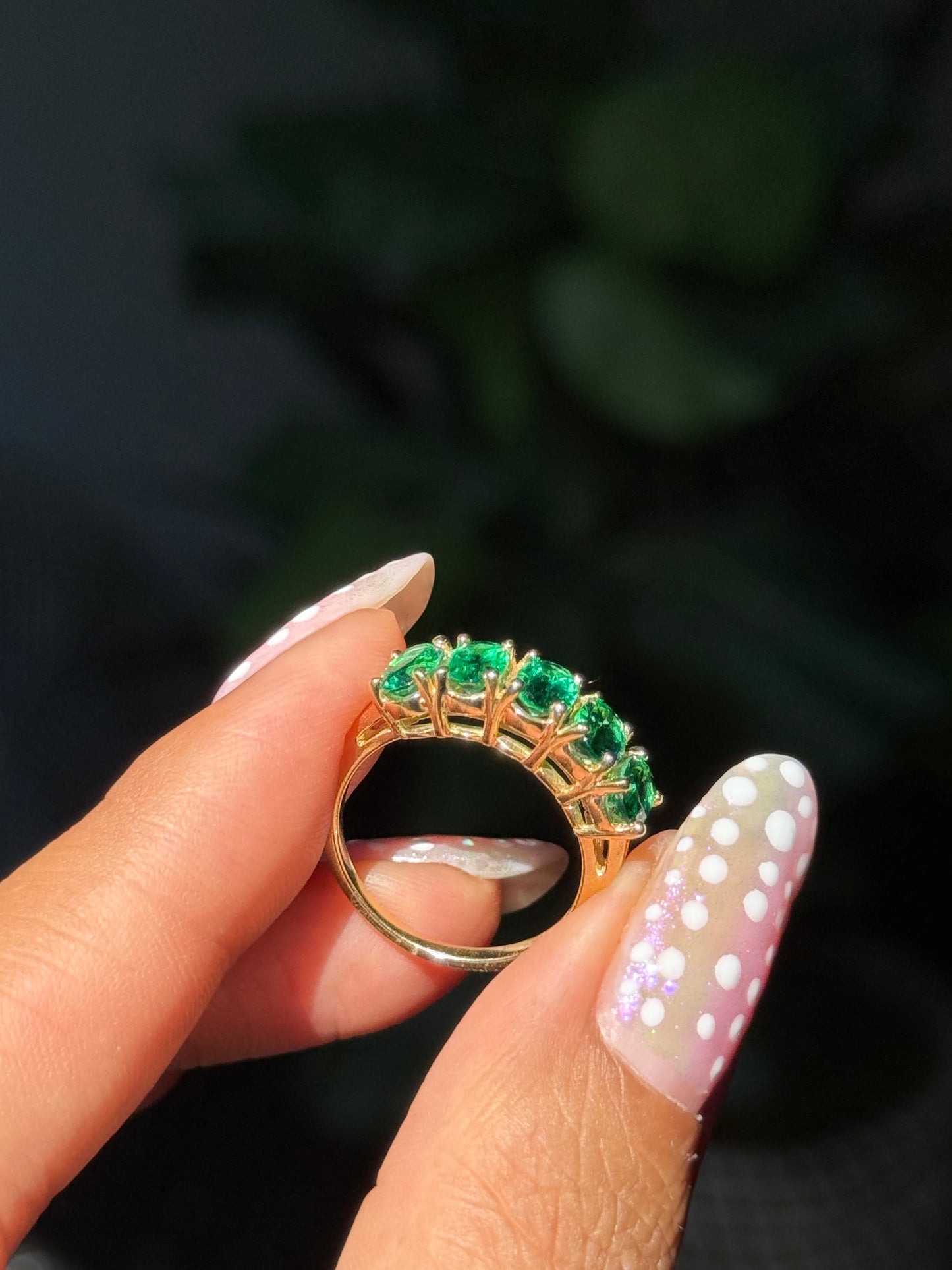 14k synthetic emerald ring