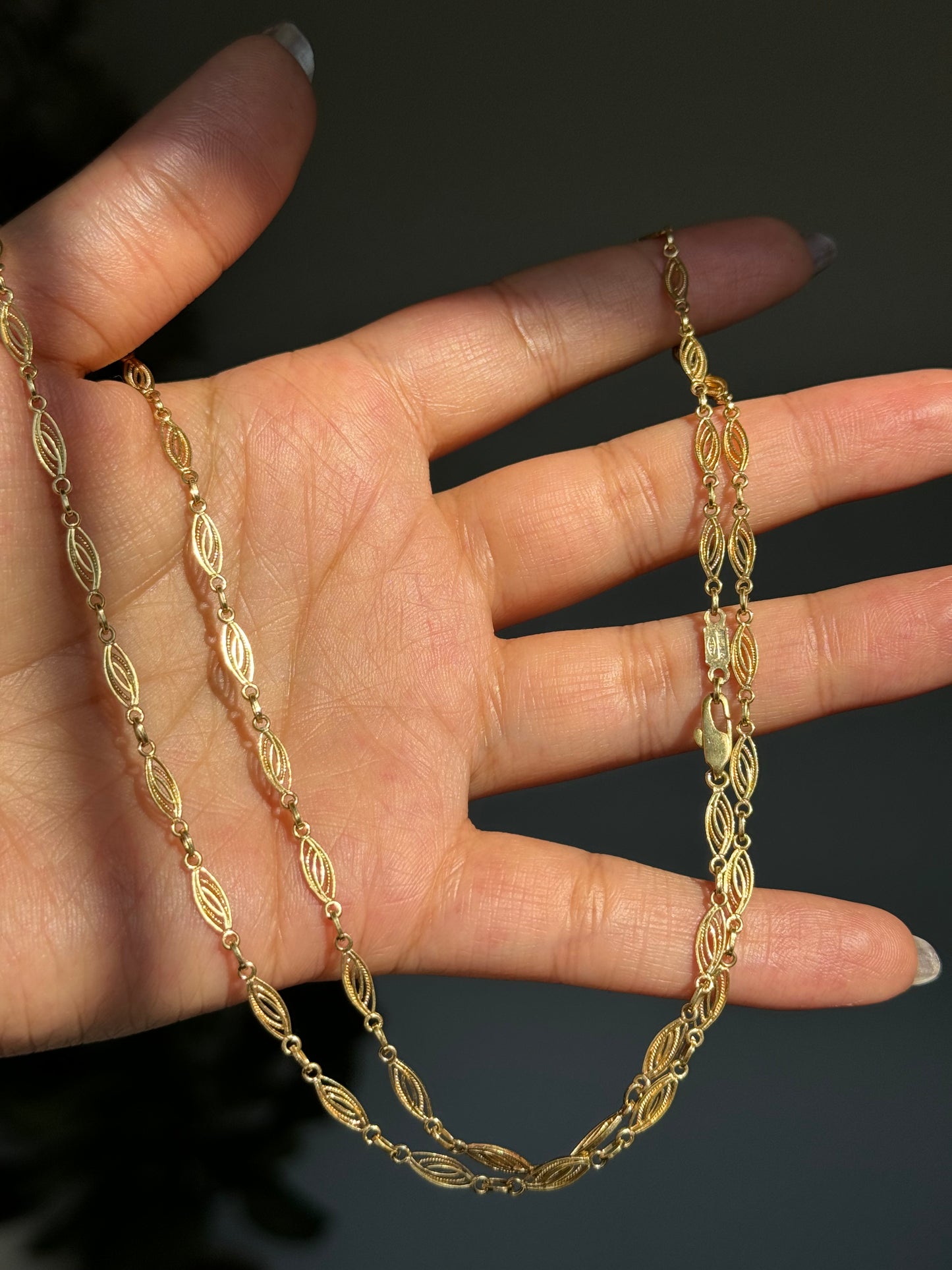 18k vintage filigree chain