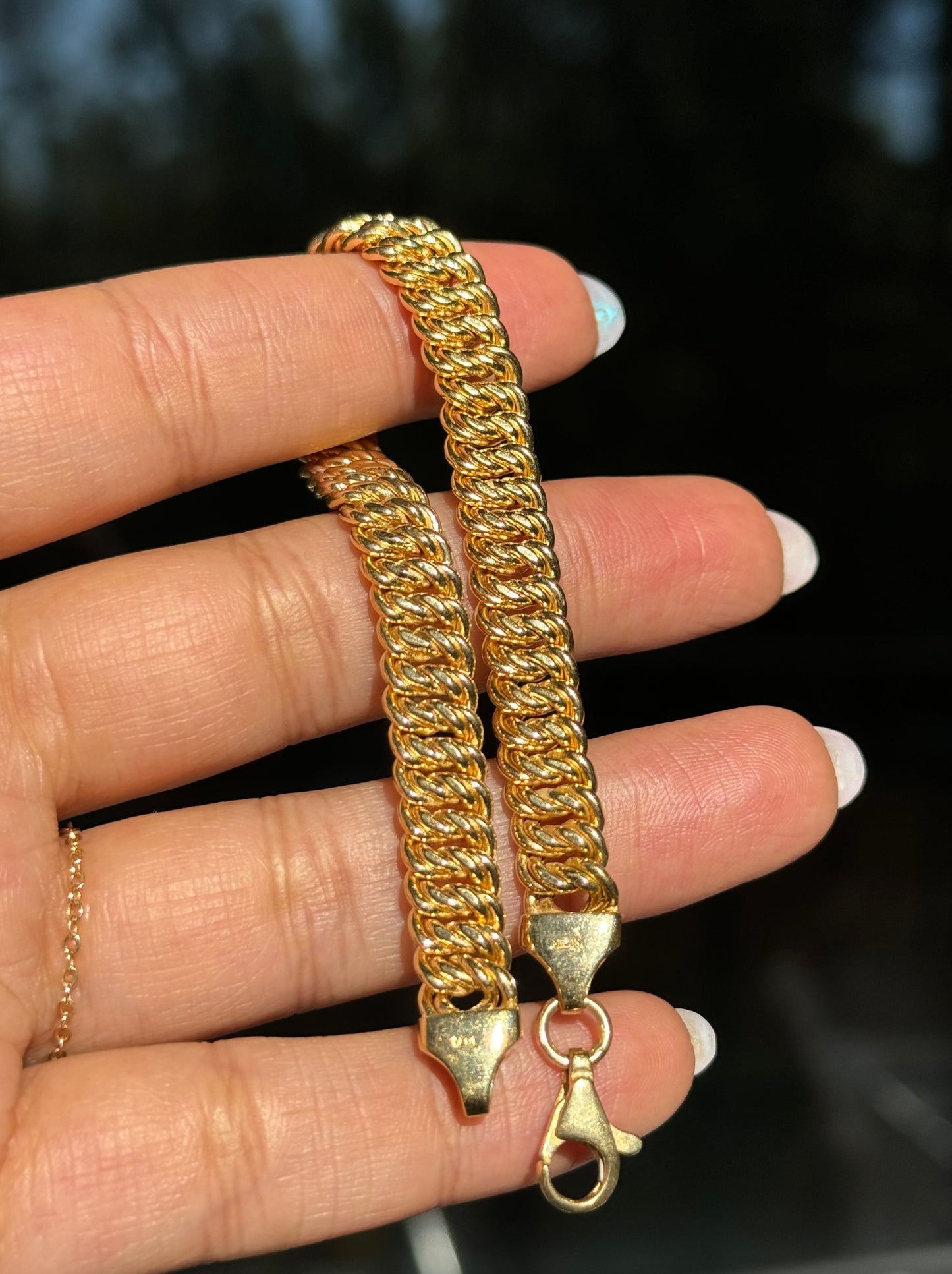 18k Italian Wavy Curb Bracelet By Milor