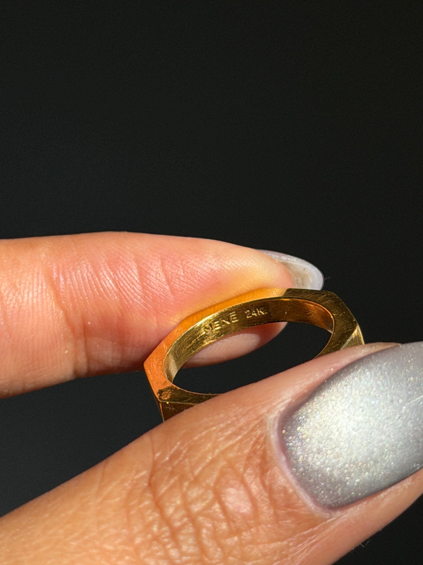 24k MENE Hexagon band