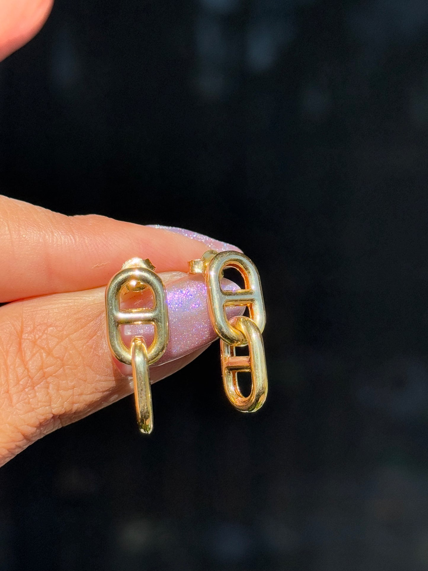 18k yellow gold super cool Puffy Mariner earrings