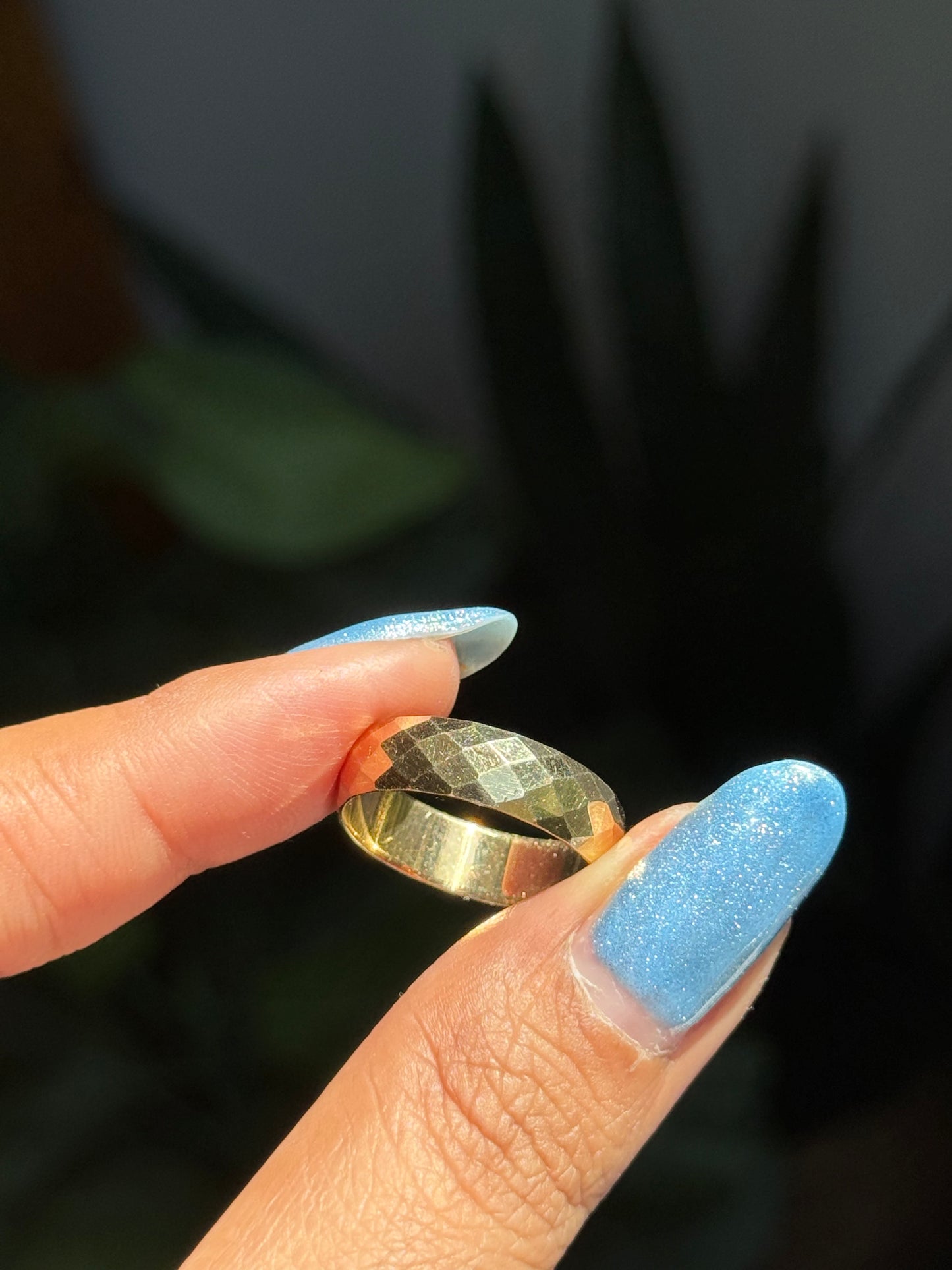14k faceted Geometric band,