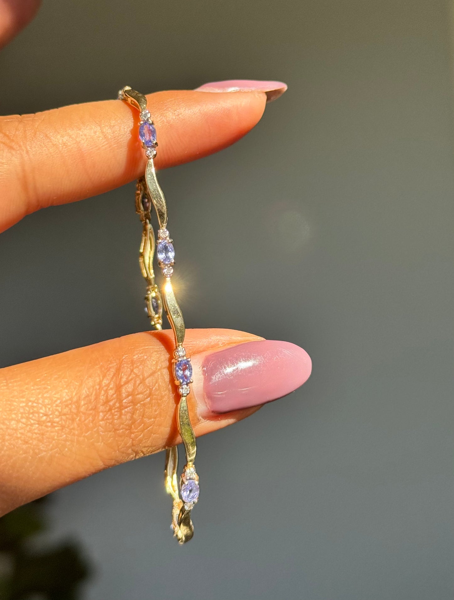 14k Tanzanite and diamond bracelet