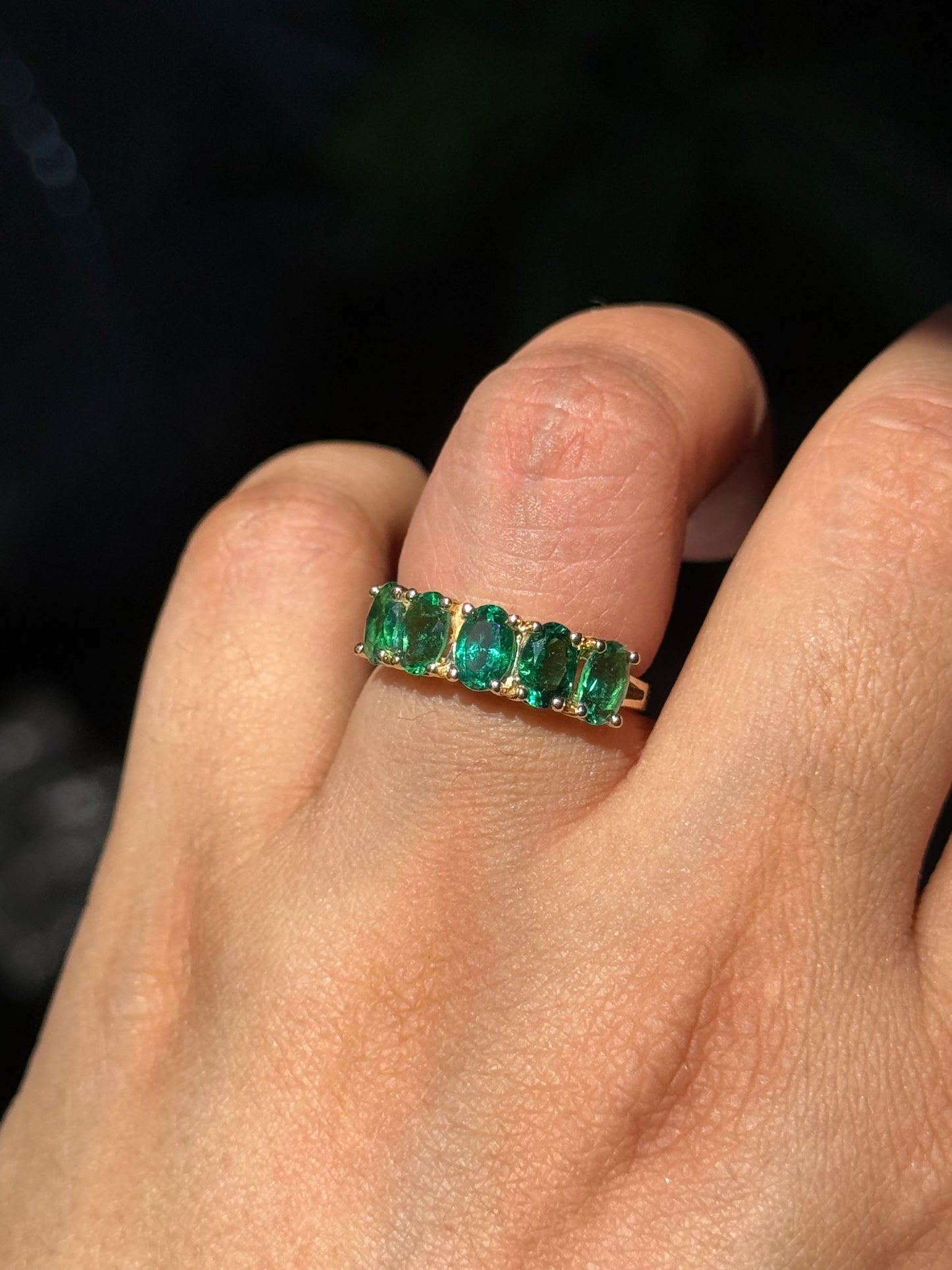 14k synthetic emerald ring