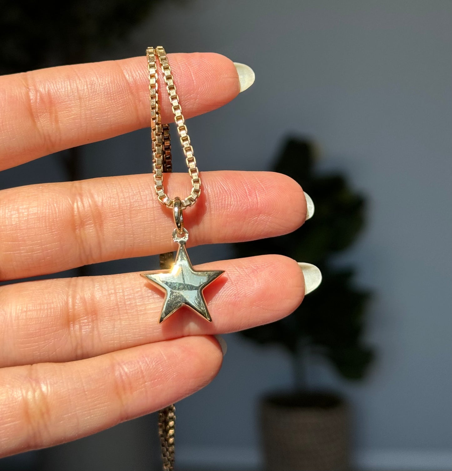 14k Italian puffy star charm