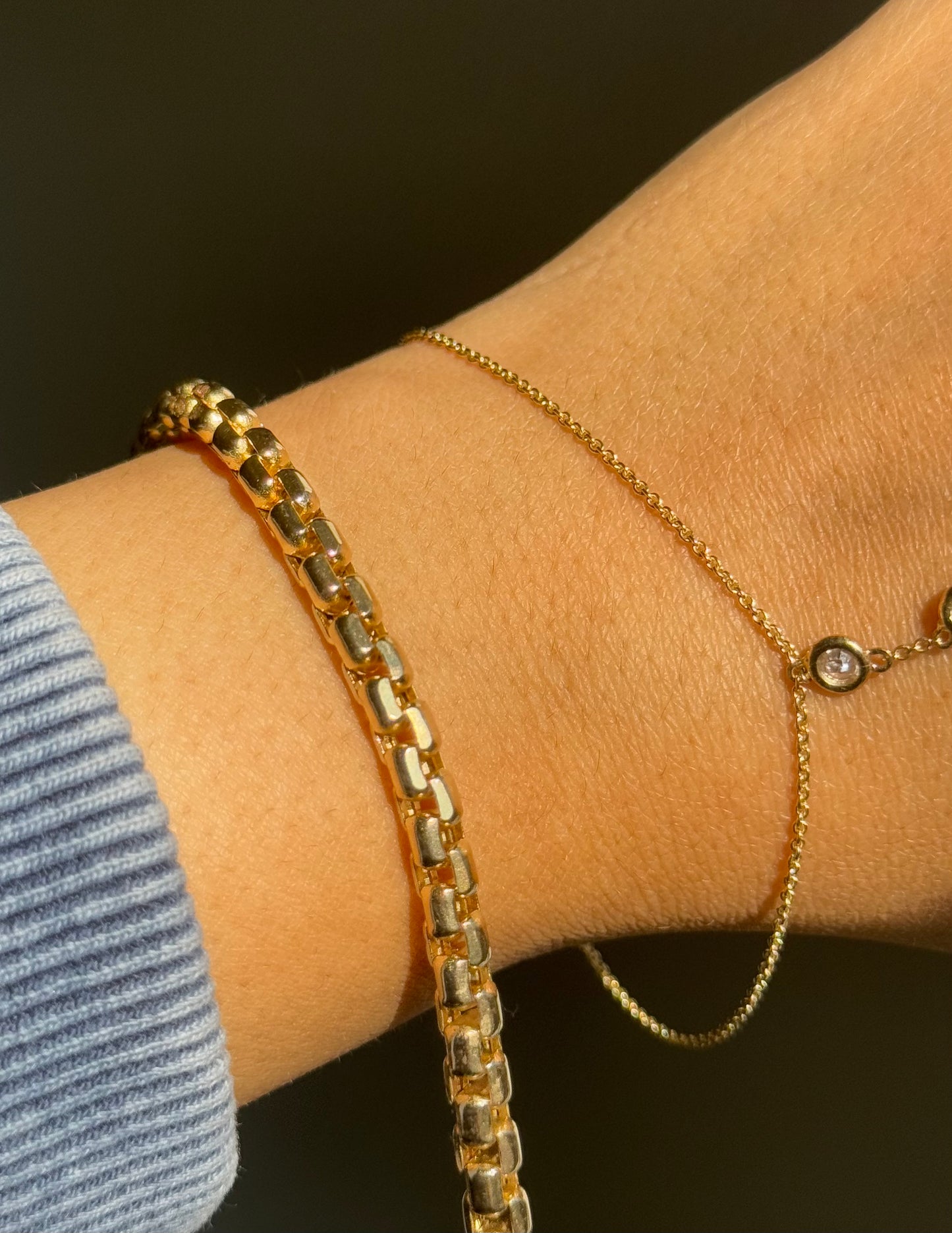 14k yellow gold Chunky Biker link bracelet