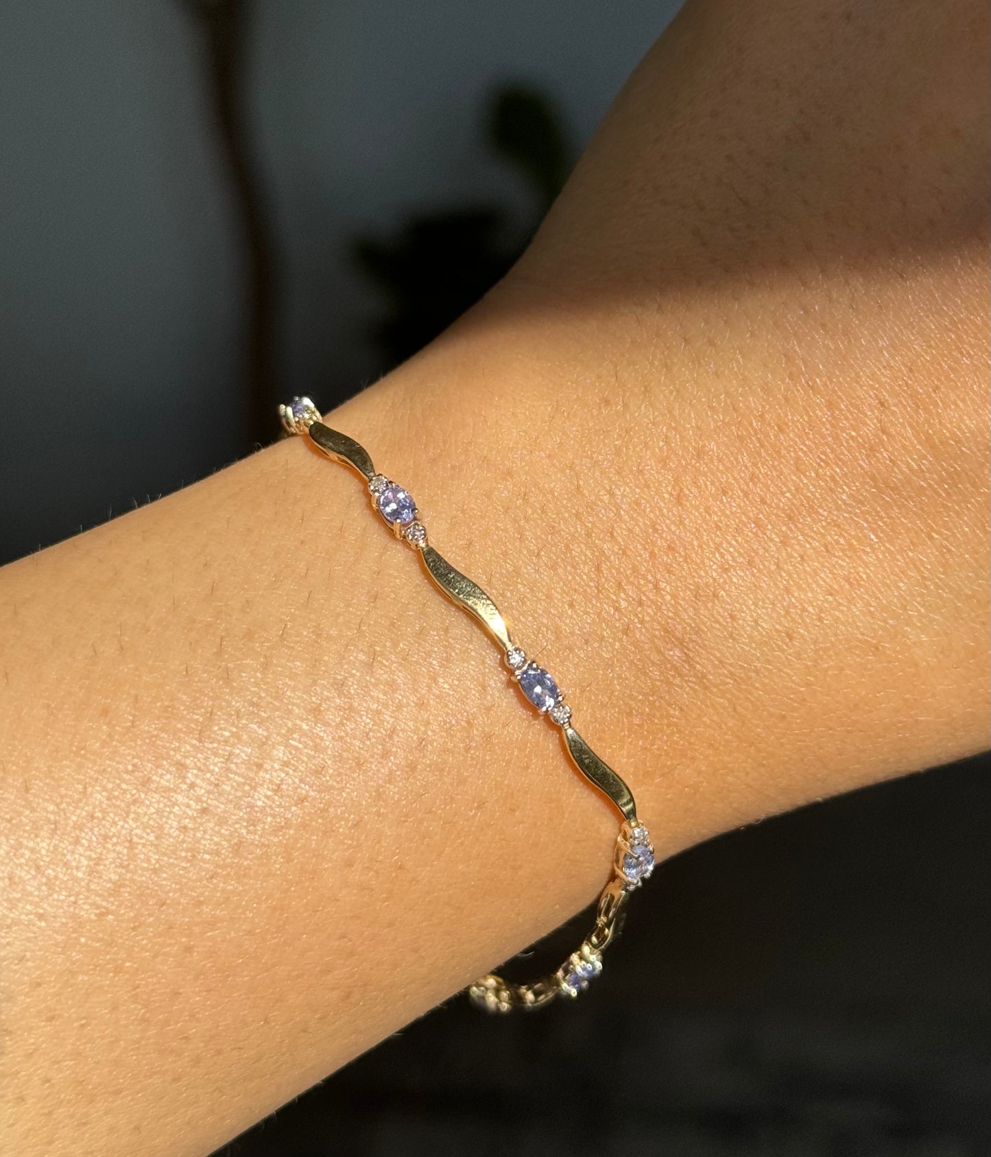 14k Tanzanite and diamond bracelet