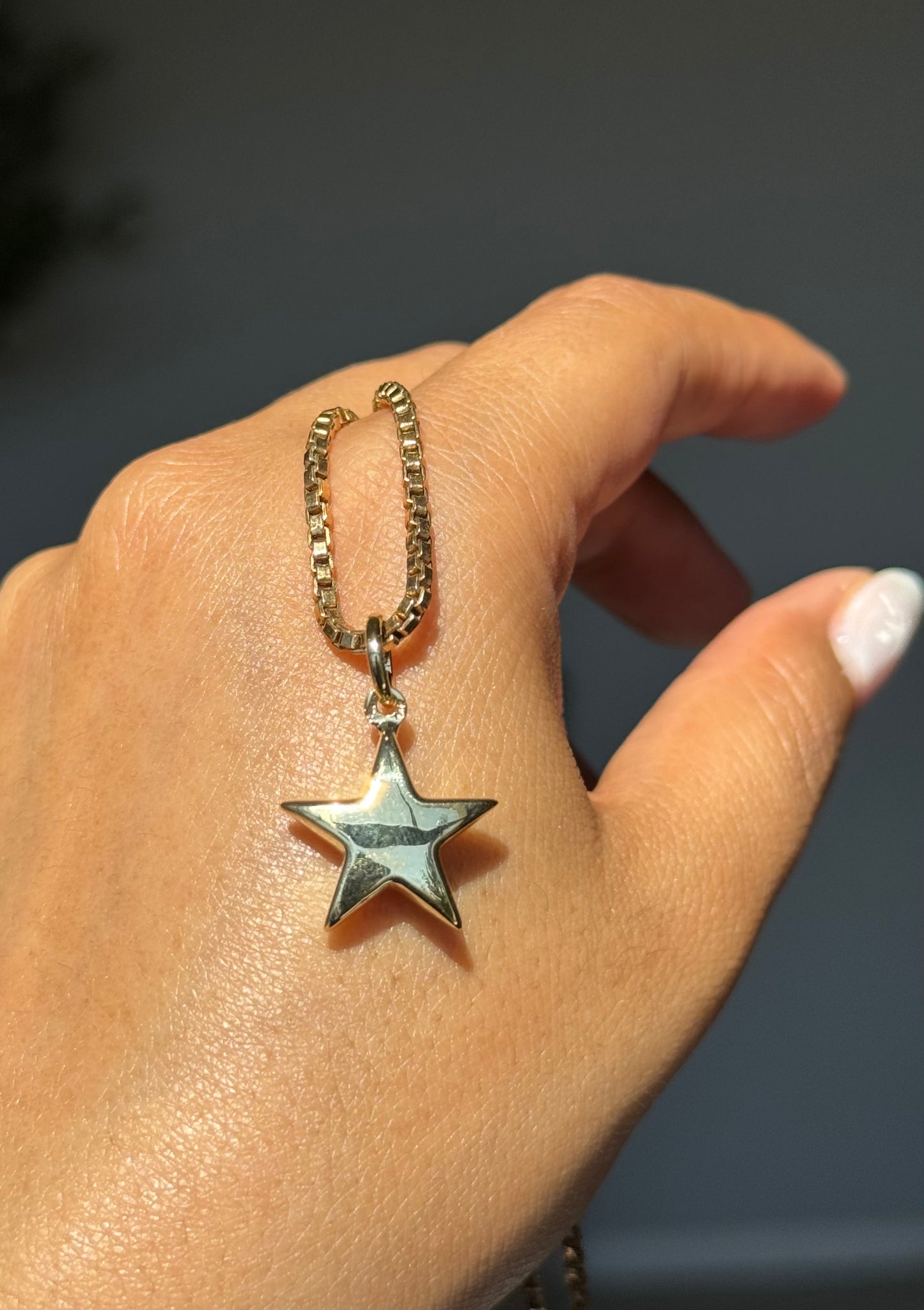 14k Italian puffy star charm
