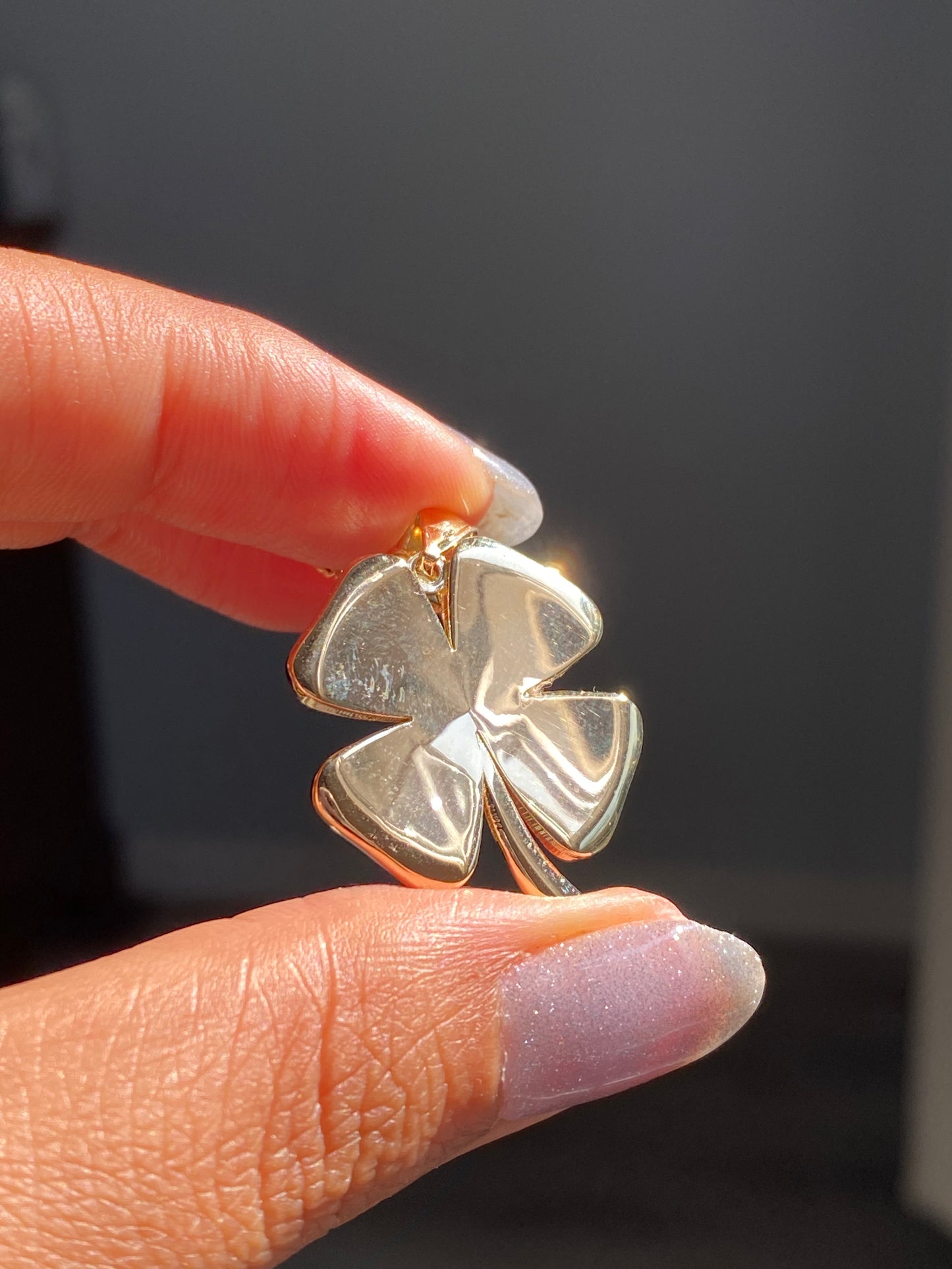 14k lucky clover charm