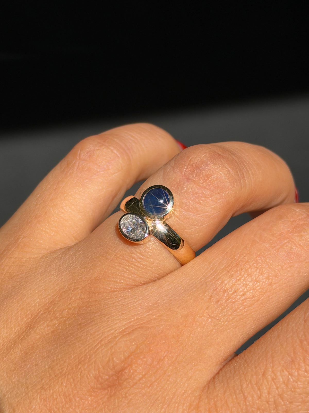 14k Sapphire and diamond ring