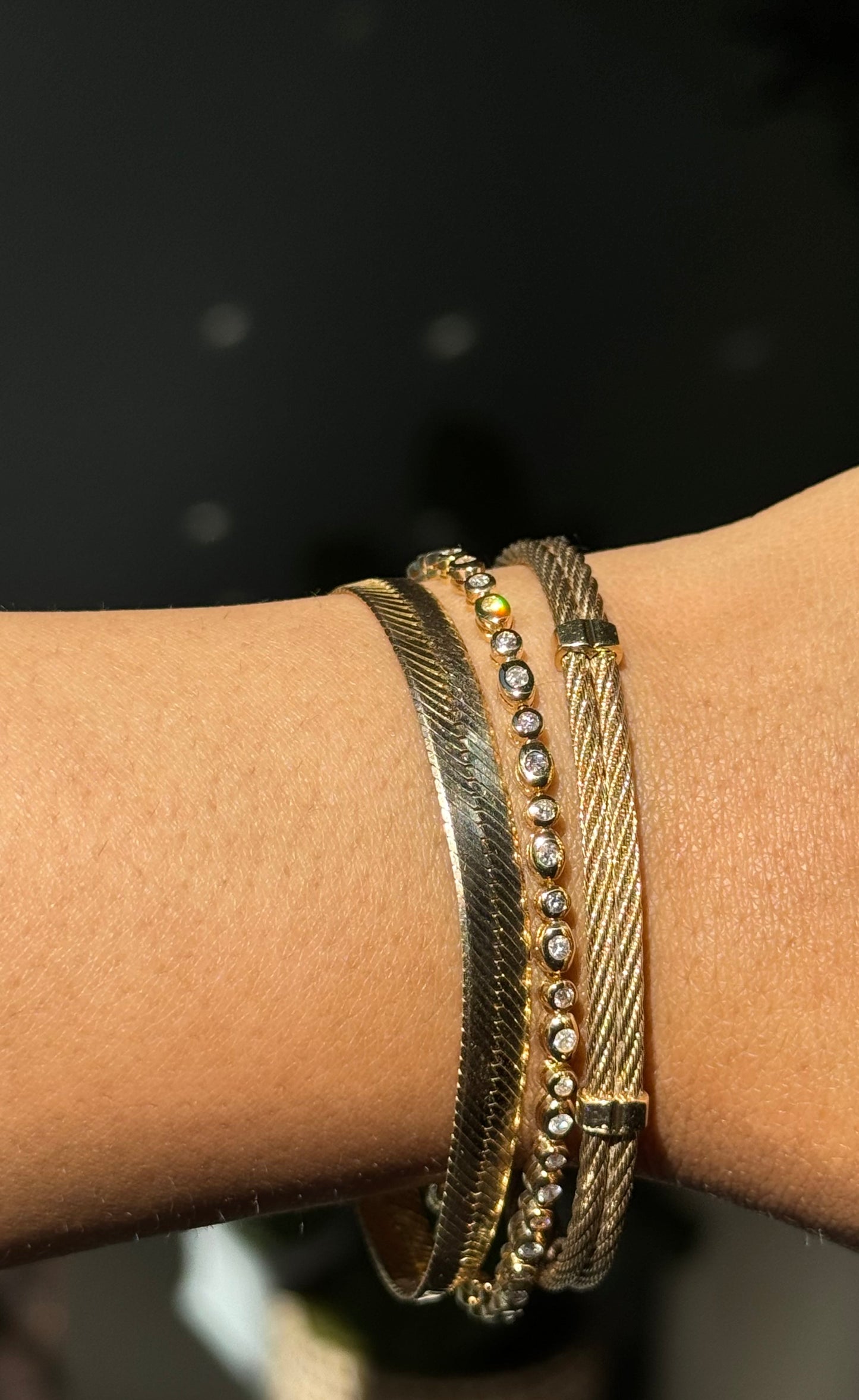 18k Yellow gold Bubble Tennis bracelet