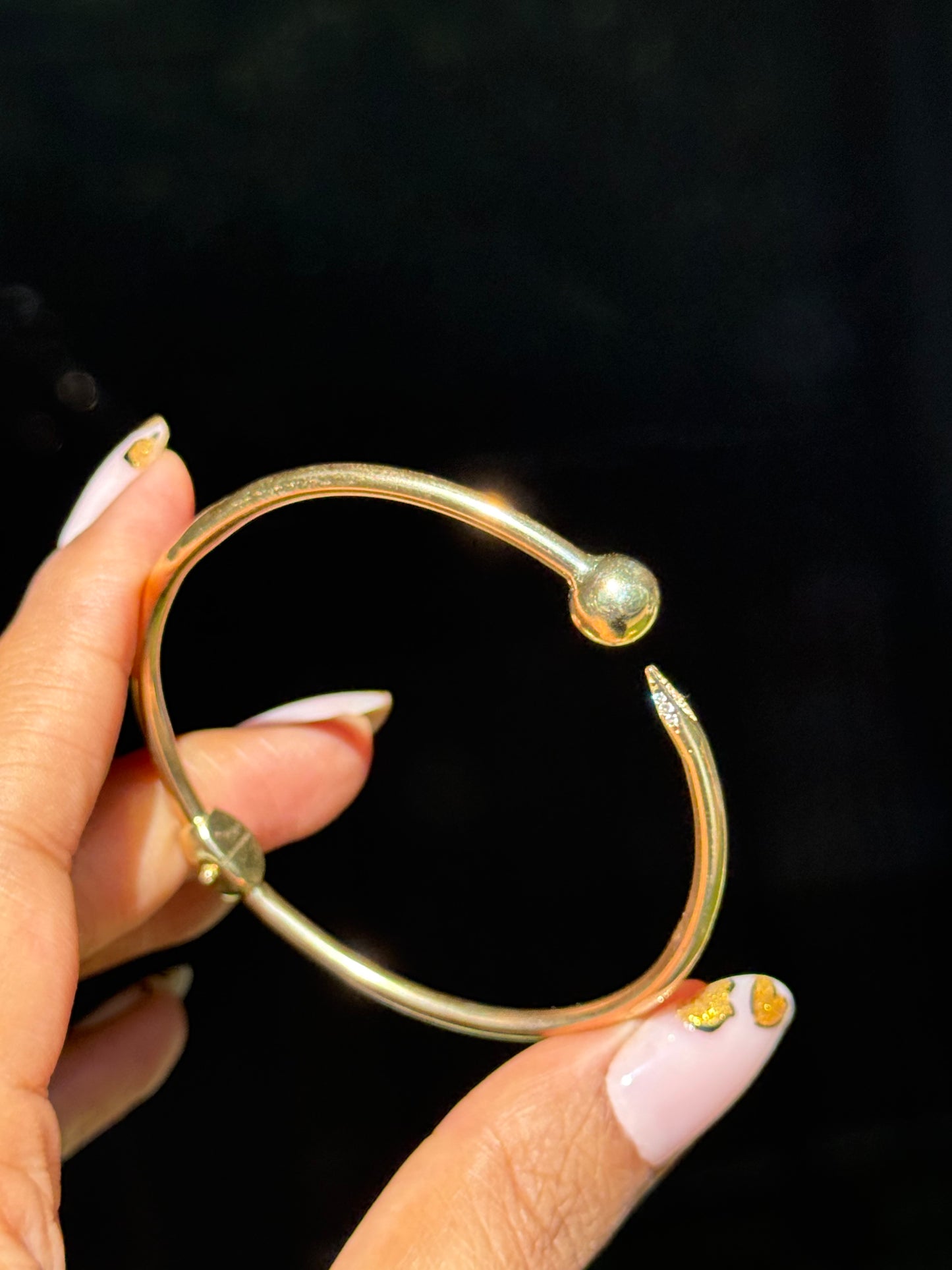 14k Diamond Nail cuff bracelet