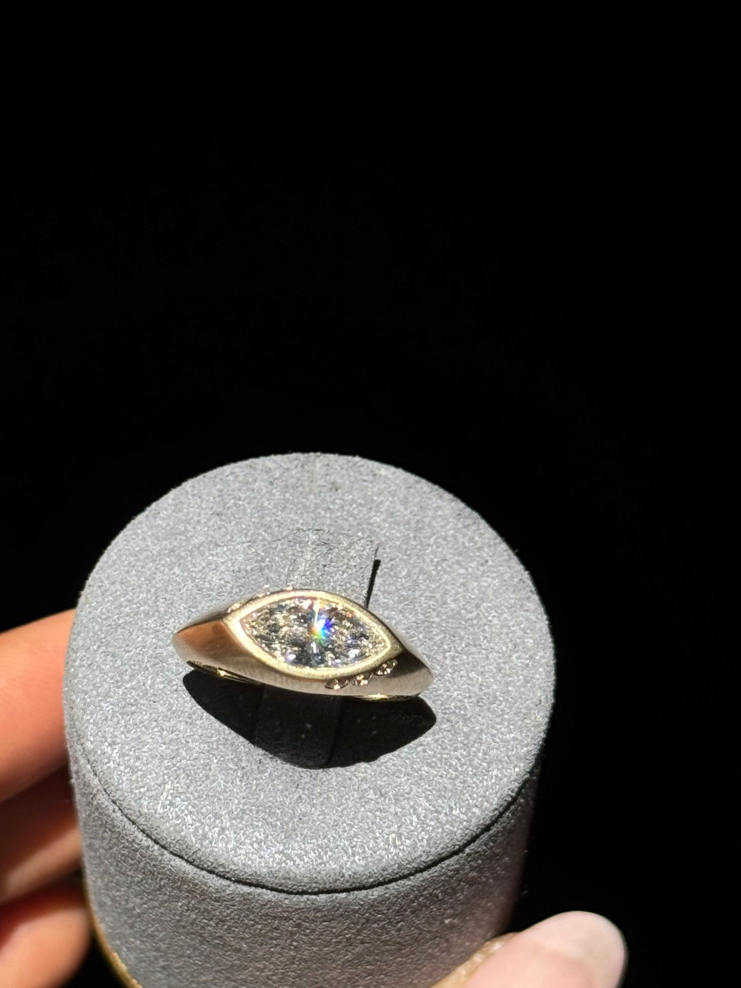 Horus 14k Marquise Diamond Ring