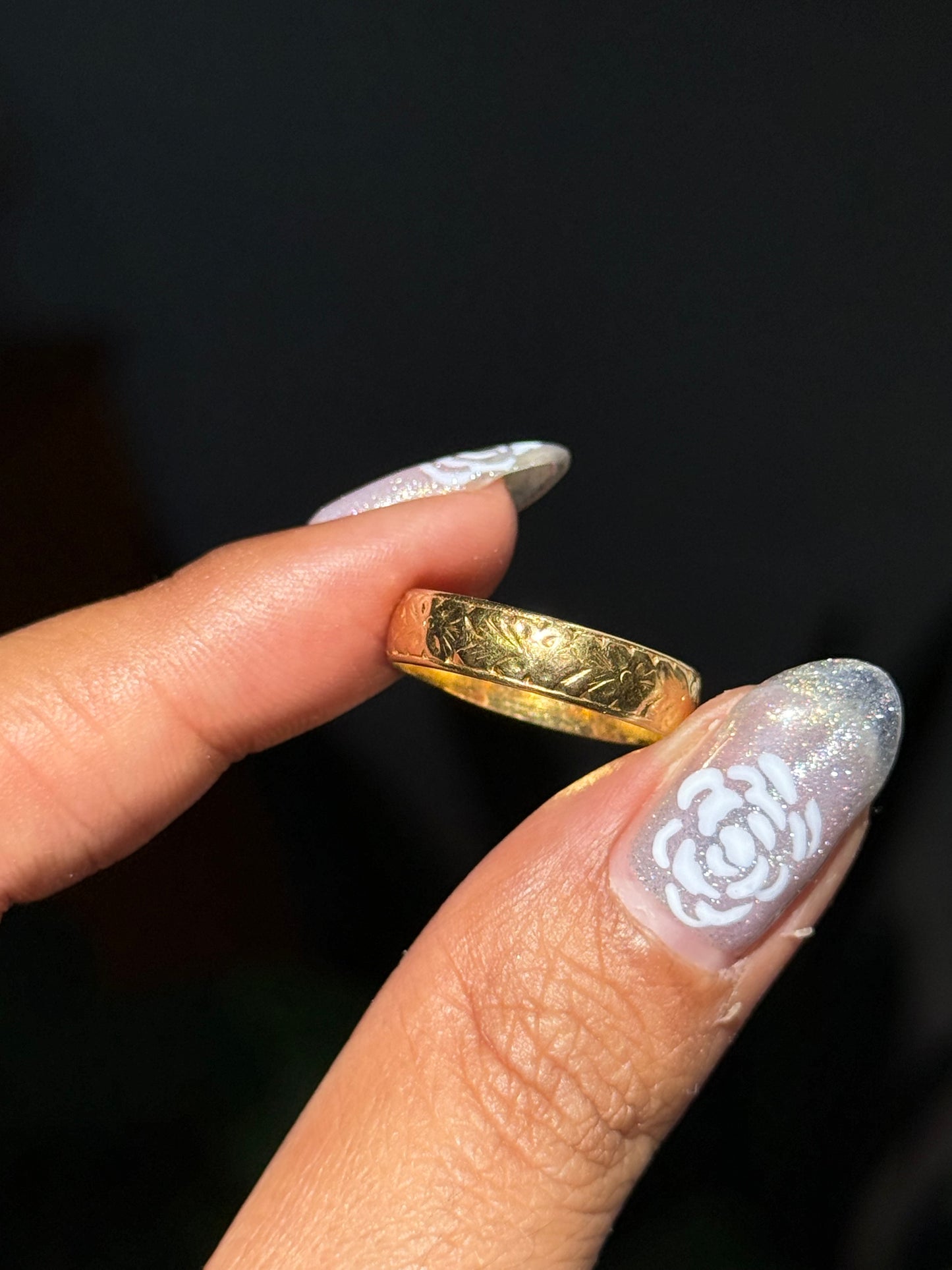 Vintage Birmingham 22k Charles Green & Sons orange blossom eternity band