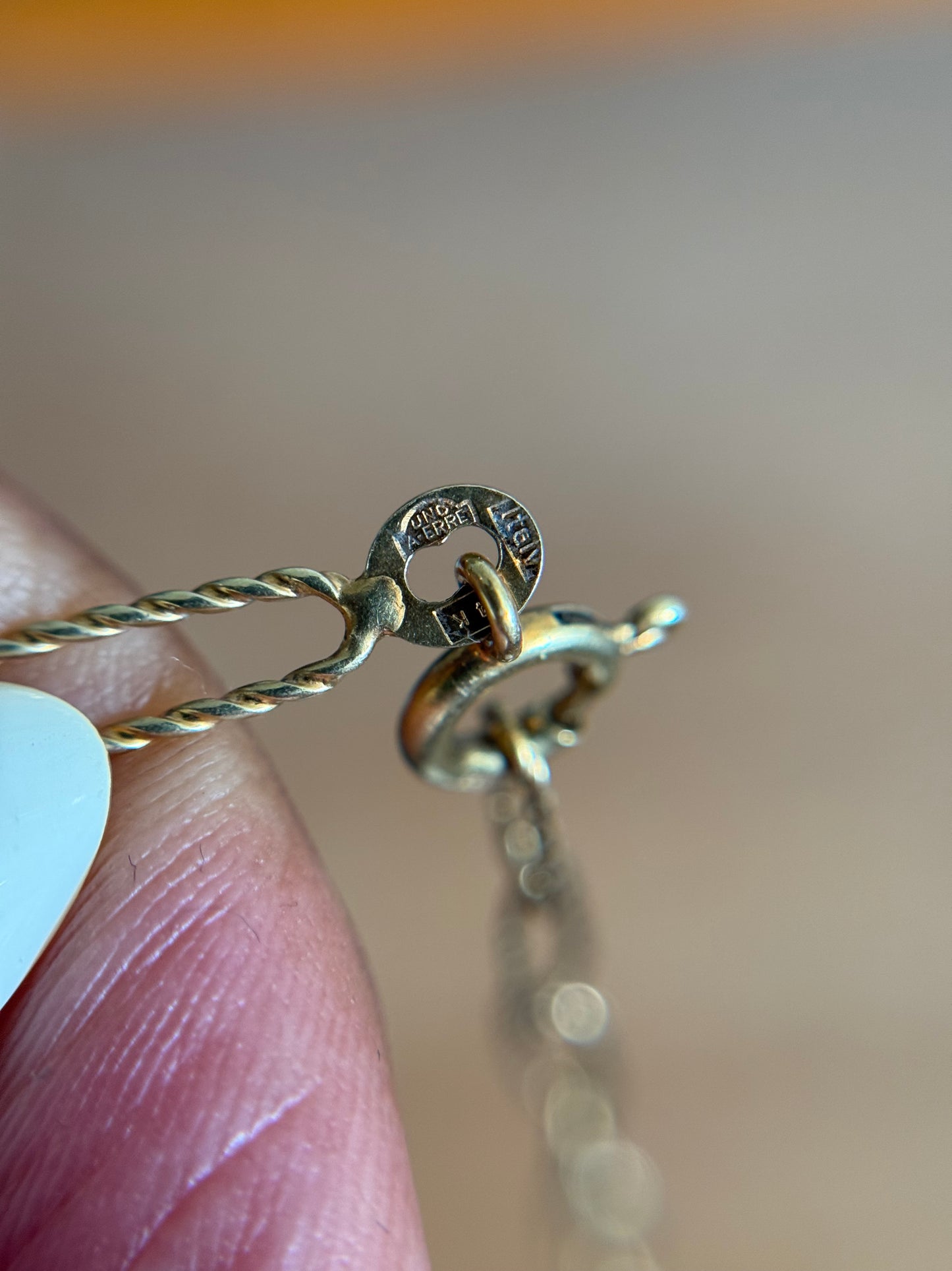 Vintage UnoAerre 14k twisted paper clip Chain