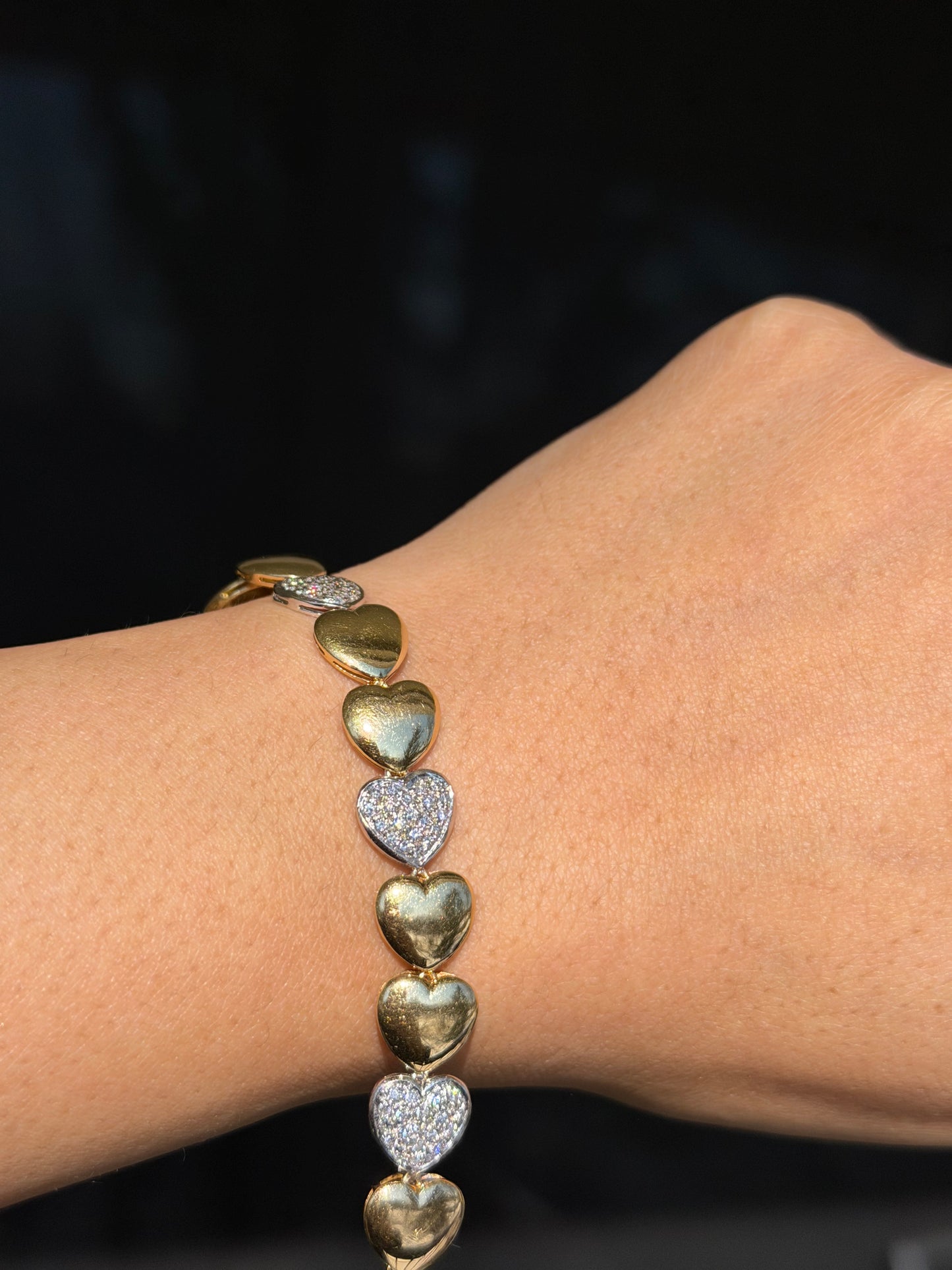 18k two tone diamond heart Bracelet