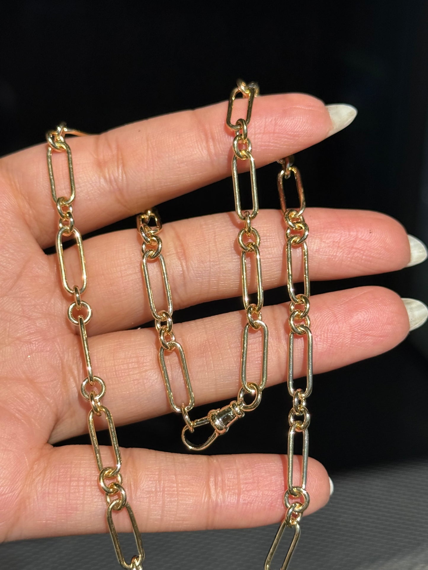 14k Vintage Trombone Watch chain
