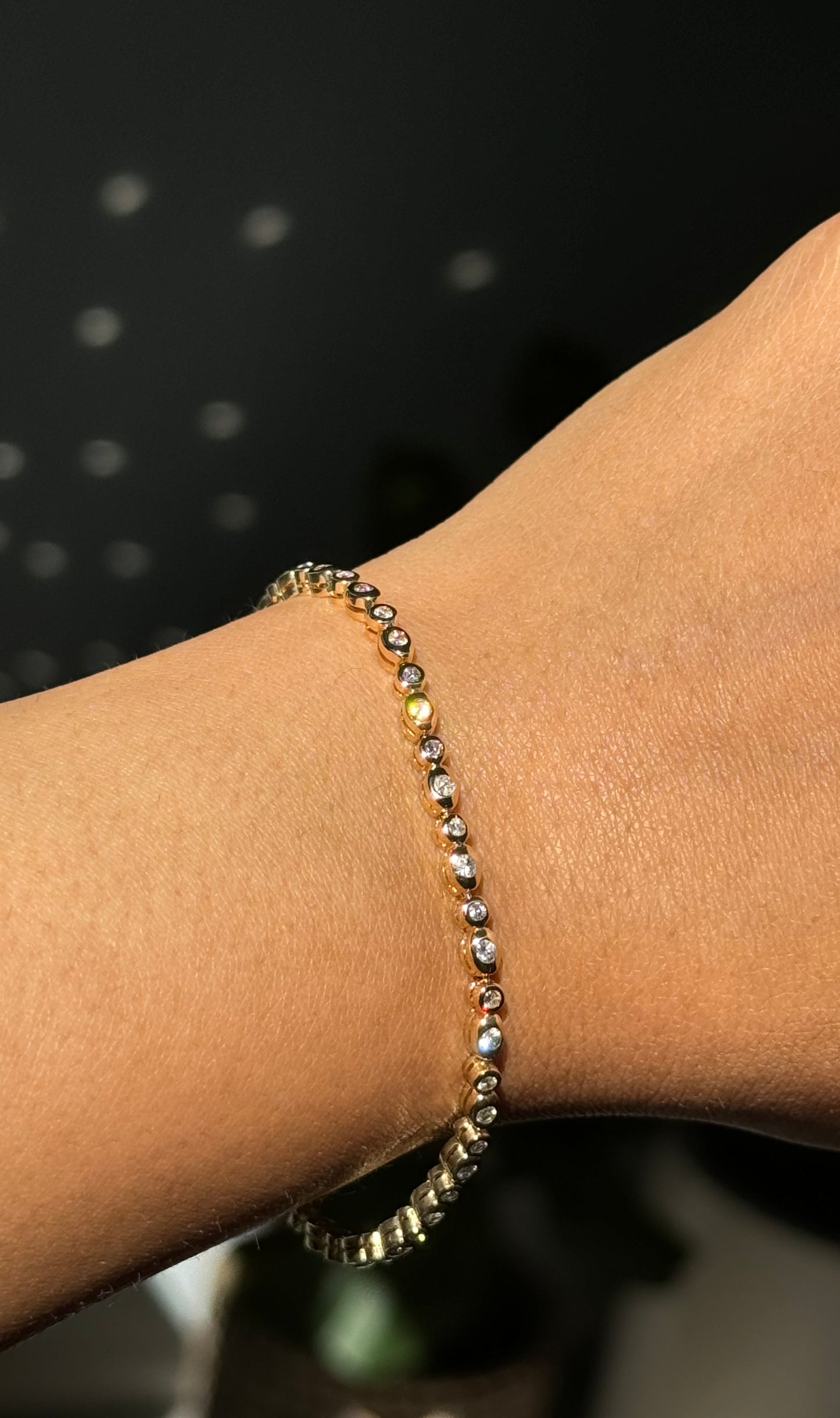 18k Yellow gold Bubble Tennis bracelet