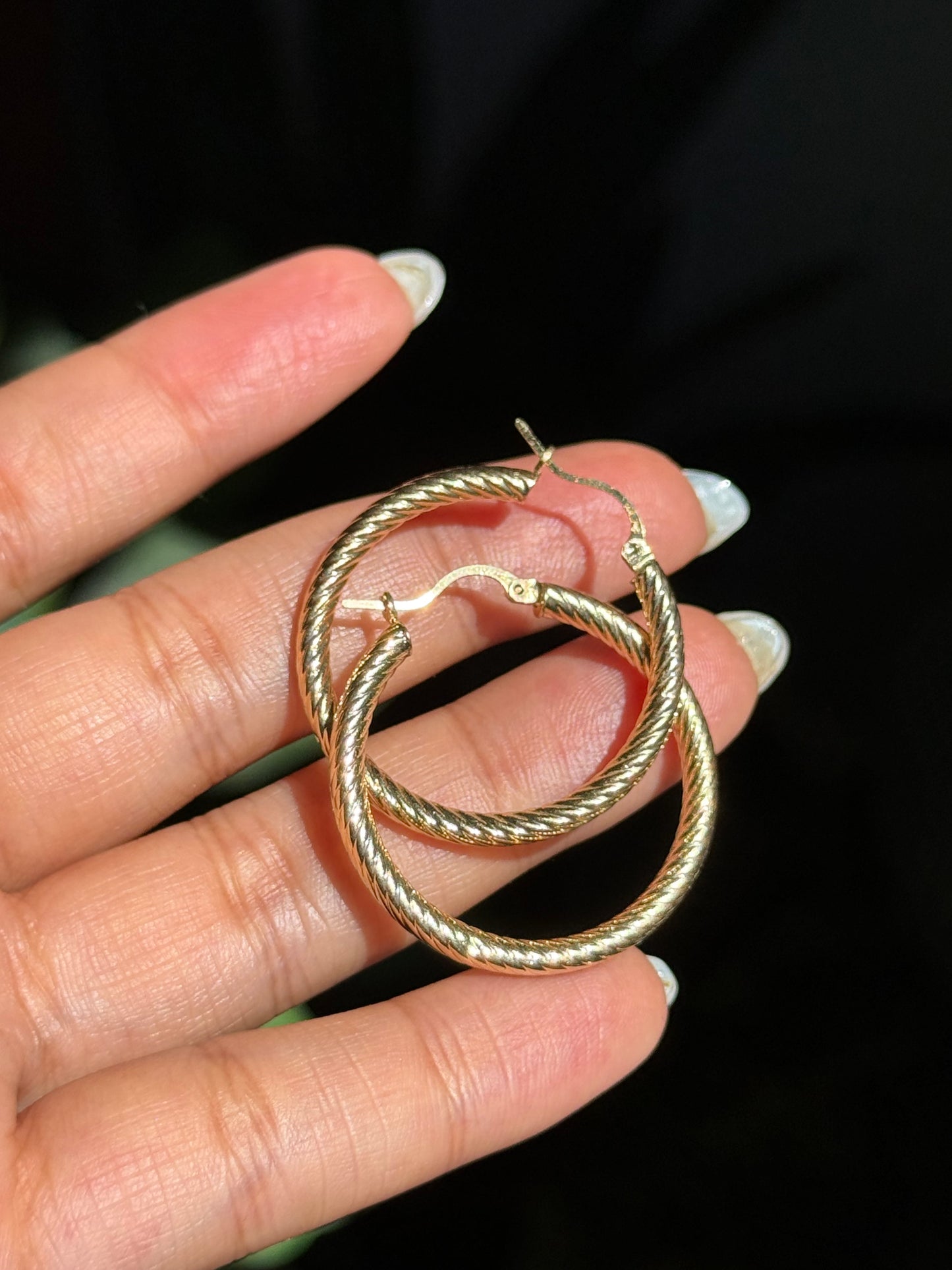 14k twisted hoop earrings